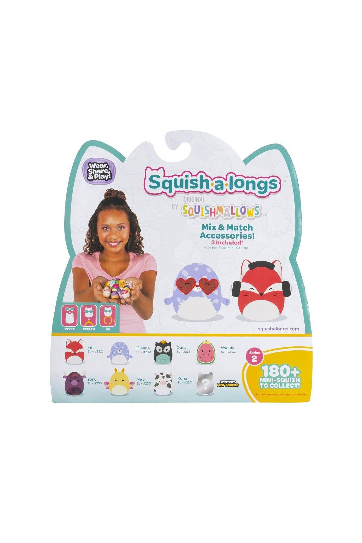 NECO TOYS-AL0021 Squish-a-longs 8 أشكال + مجموعة حلقات متنوعة السلسلة 2 4