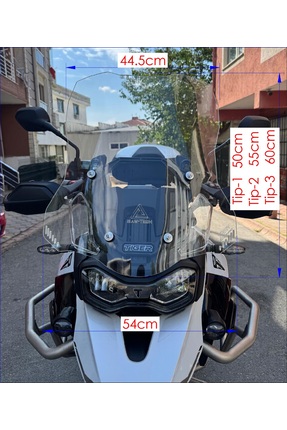 SAWTECH TIGER 900 GT uyumlu PRO TUR CAMI ŞEFFAF 60CM CAM TİP-3