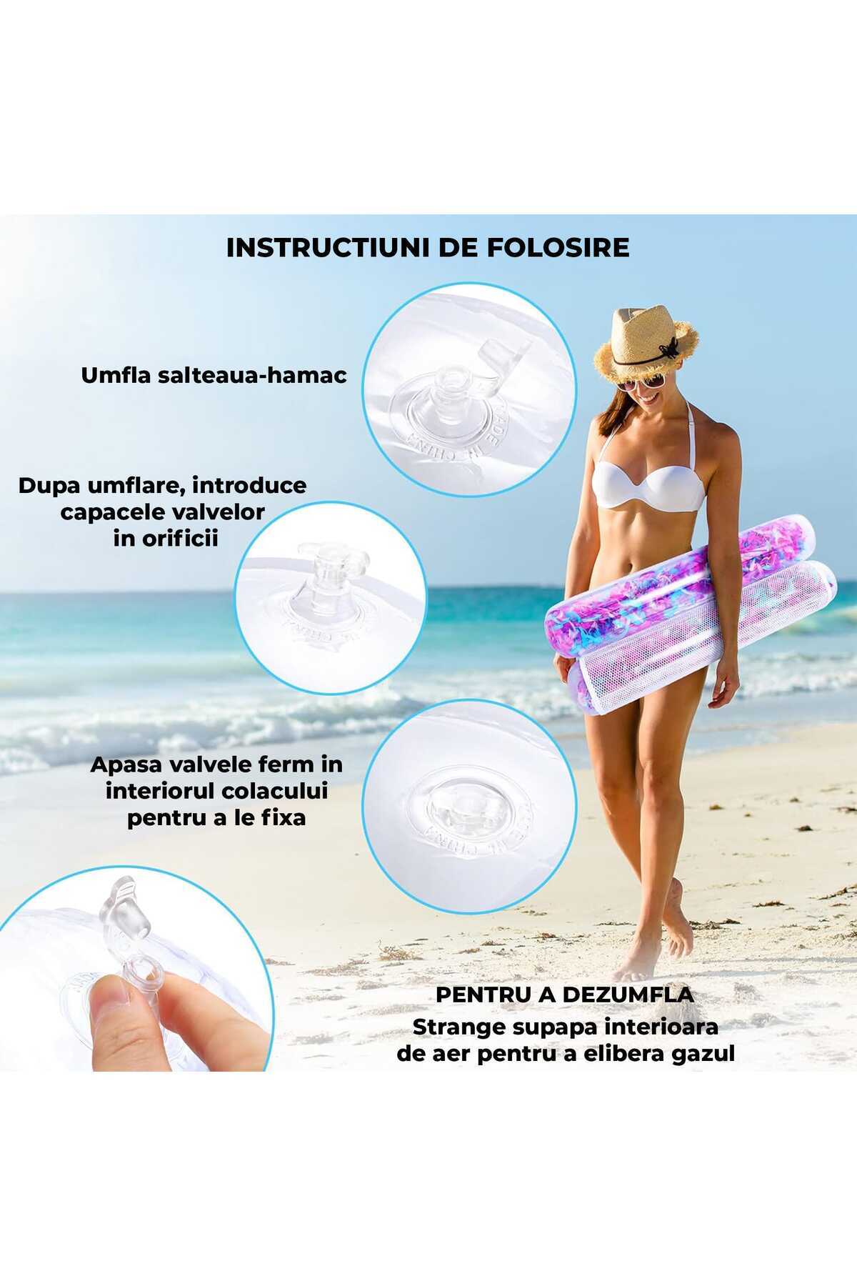 Timebox-Transparent Pool Float with Mesh and Feathers, Multifunctional Inflatable Hammock for Adults, Modern 3