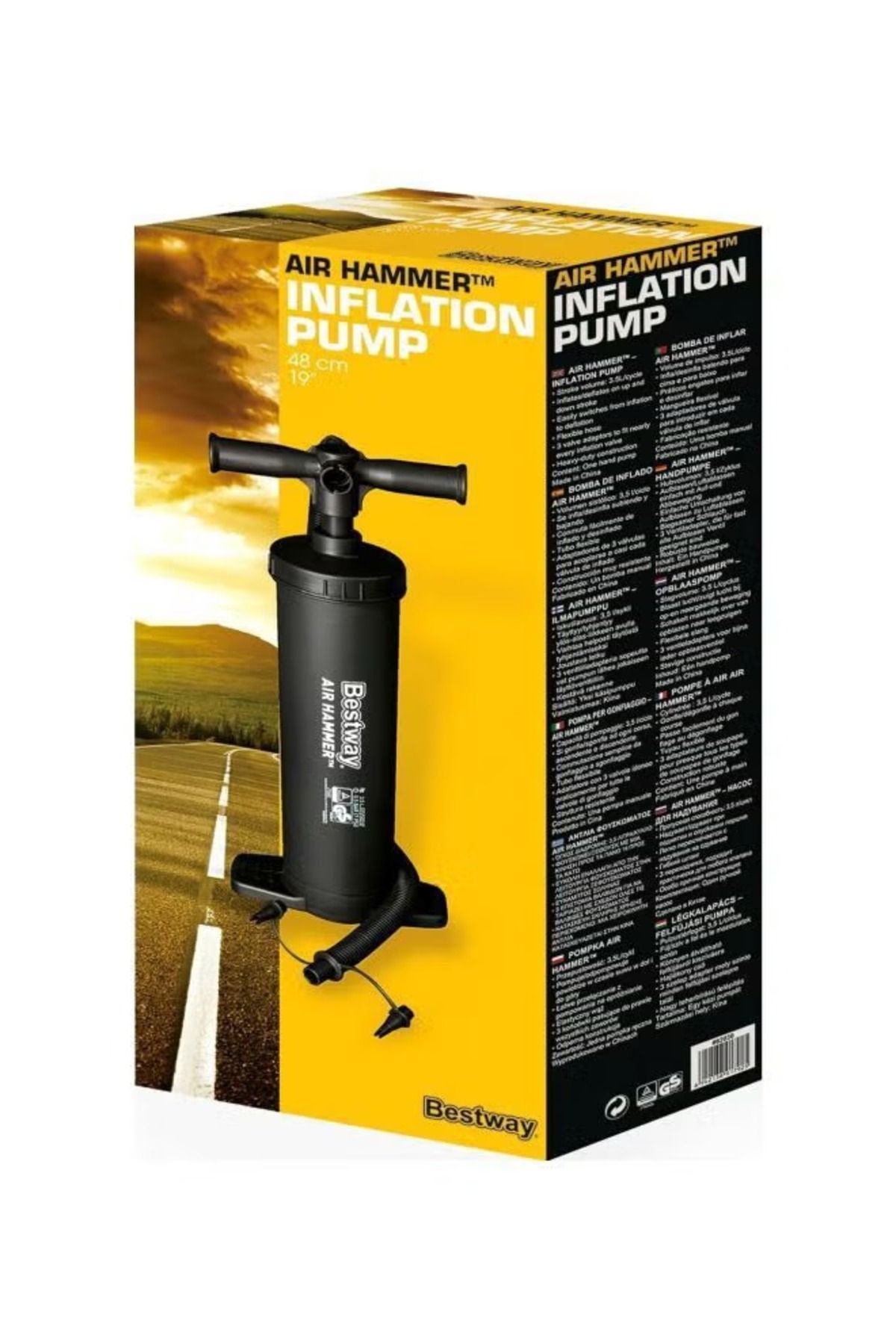 BESTWAY-Manual Air Hammer Hand Pump For Fast Inflation With Multiple Nozzles 4