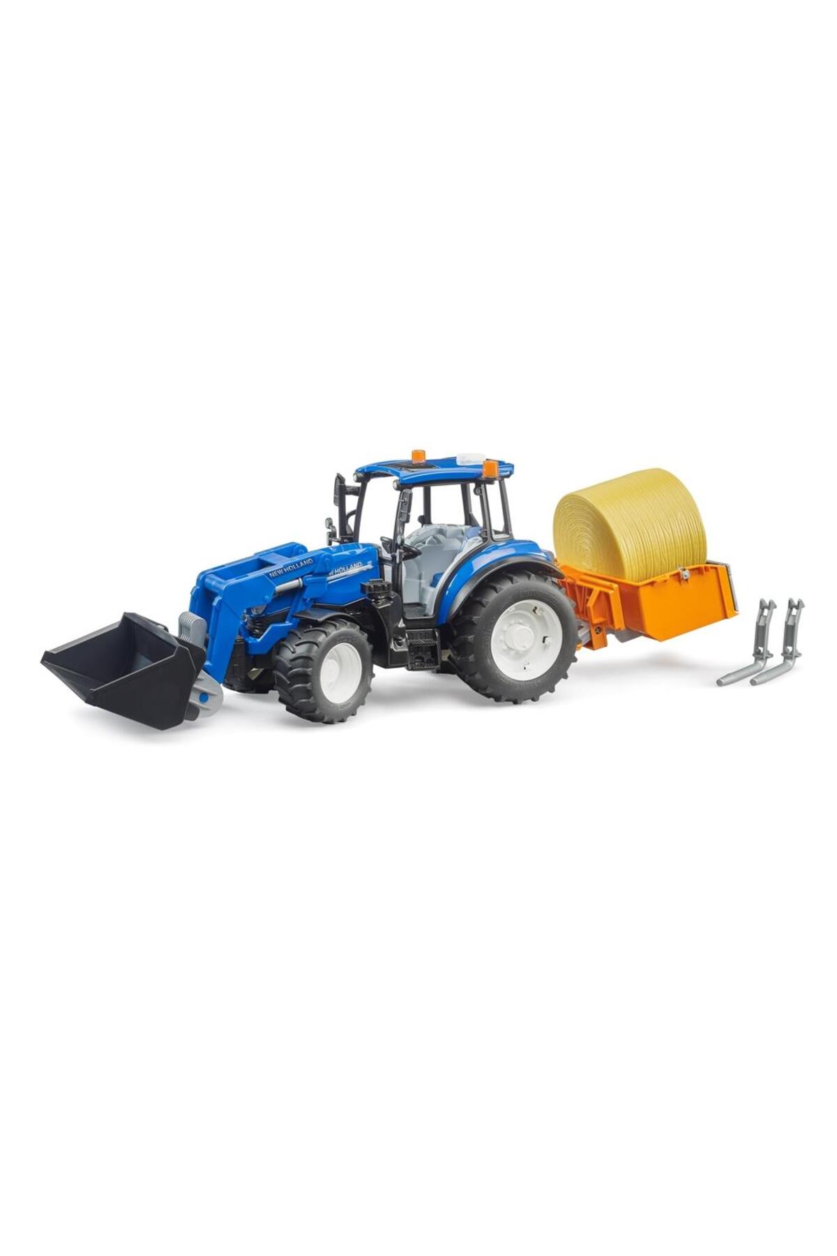 Bruder NEW HOLLAND T5.120 ÖN YÜKLEYİCİ VE ATAŞMAN SETLİ TRAKTÖR