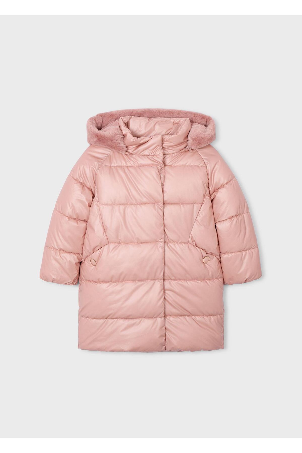 مایورال کاپشن پفی بلند دخترانه گرم و آستردار صورتی