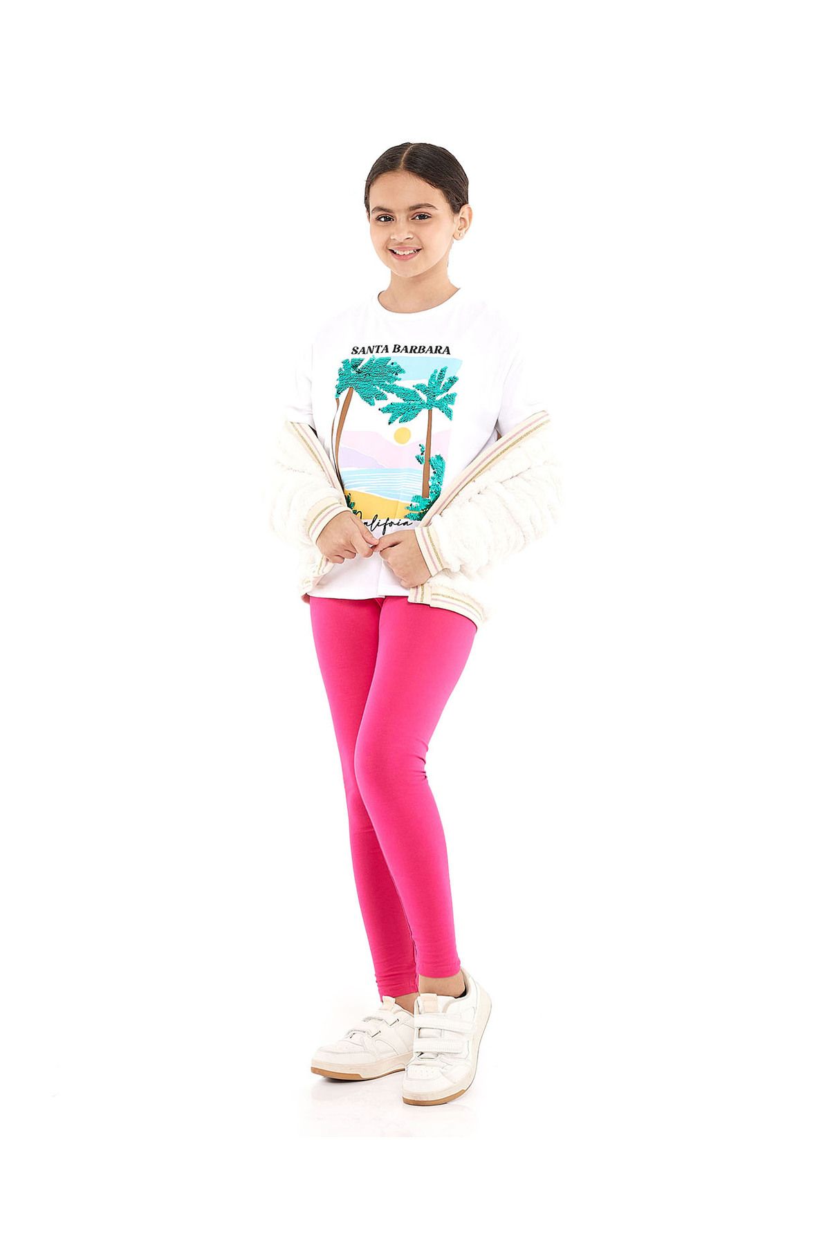 R&B-Solid Leggings with Elastic Waist 1