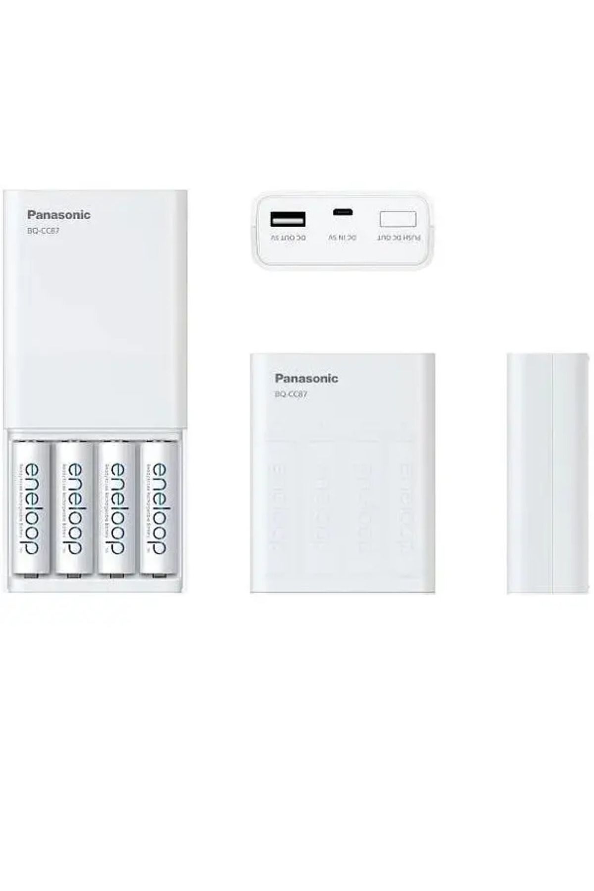 PANASONIC-Încărcător extern Eneloop BQ-CC87, 4 baterii, 1.2V, Ni-MH, Tip R6/AA 1900mAh 4