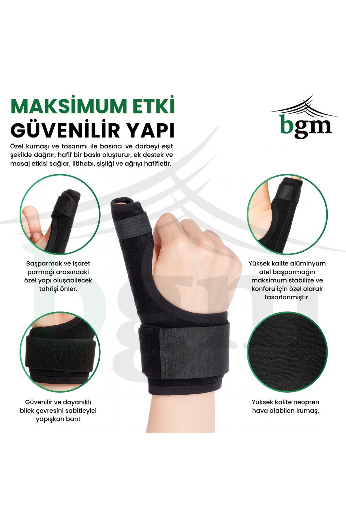 bgm-Black Thumb Splint Support Splint Black Dequervain Detection Splint 2
