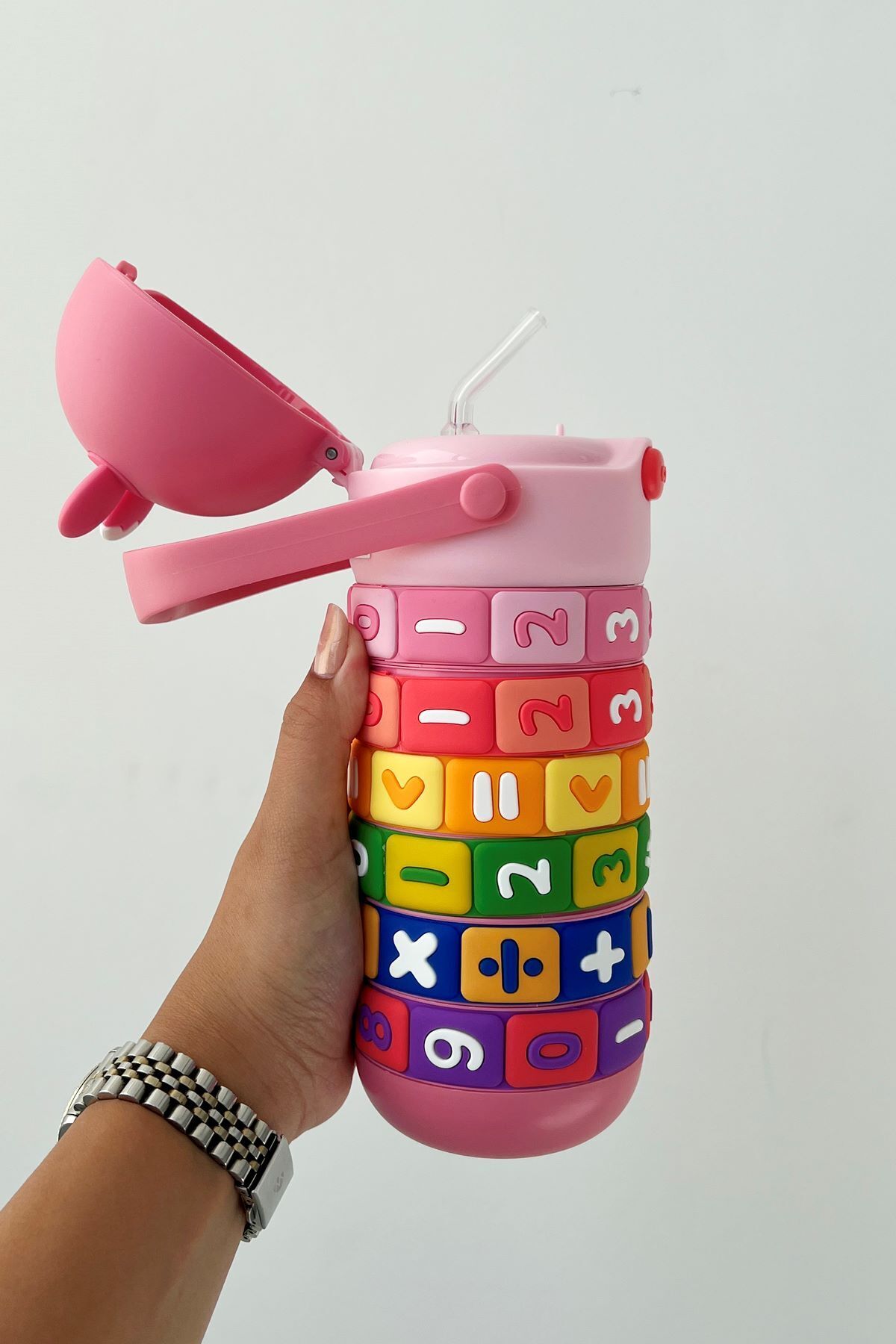 zuzunga Renkli Sayılar ve Şekiller Eğitici Suluk – Taşıma Askılı Çocuklar İçin Çelik Suluk / Matara fotoğrafı 3 (önizleme)