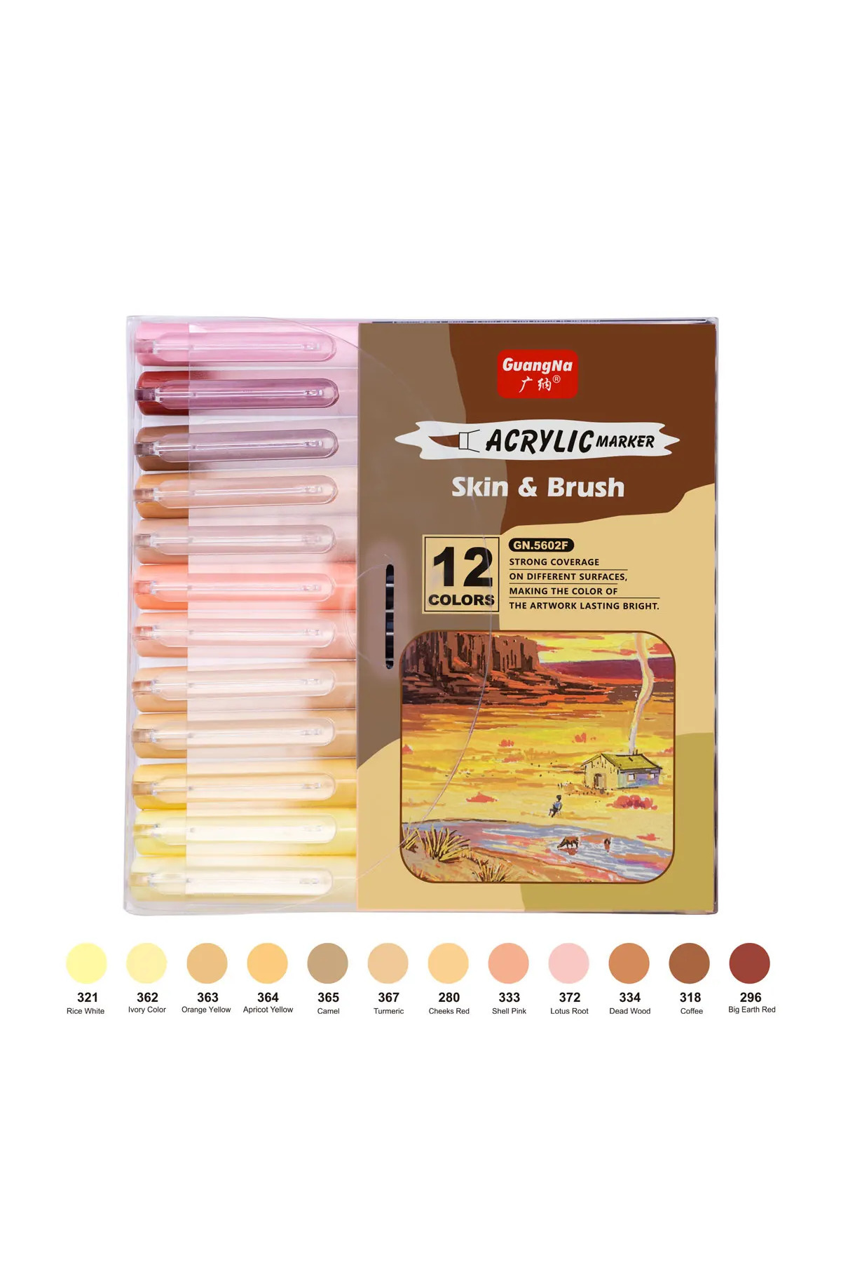 Choice-12 Colors 12-24 Colors Skin Color Acrylic Markers Soft Tip for Students DIY Handbook Doodle Marking 1
