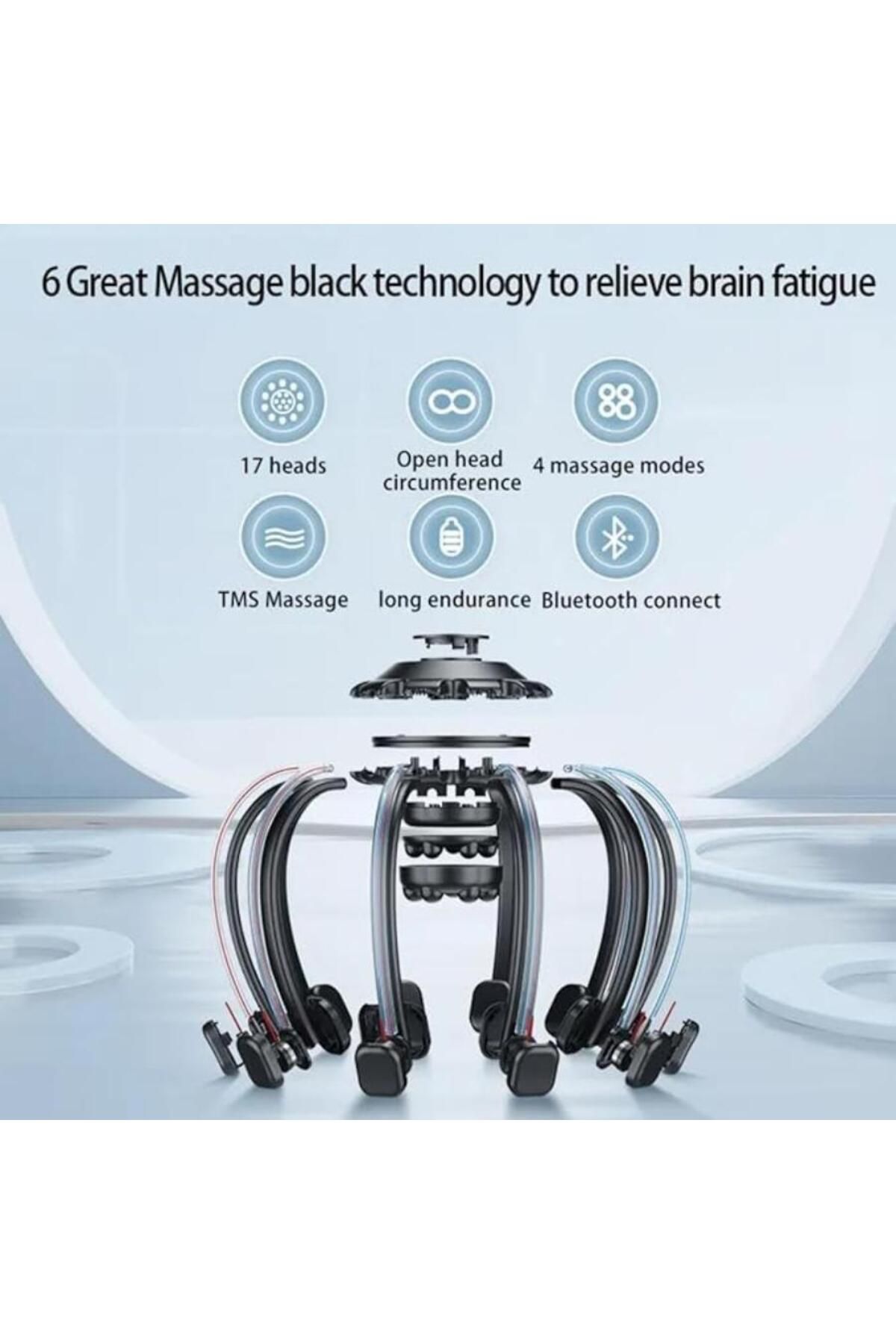 Tradeo-Electric Scalp Massager with 3 Modes, 360° Vibrating Head Massager Comb, Stress Relief Tool 8