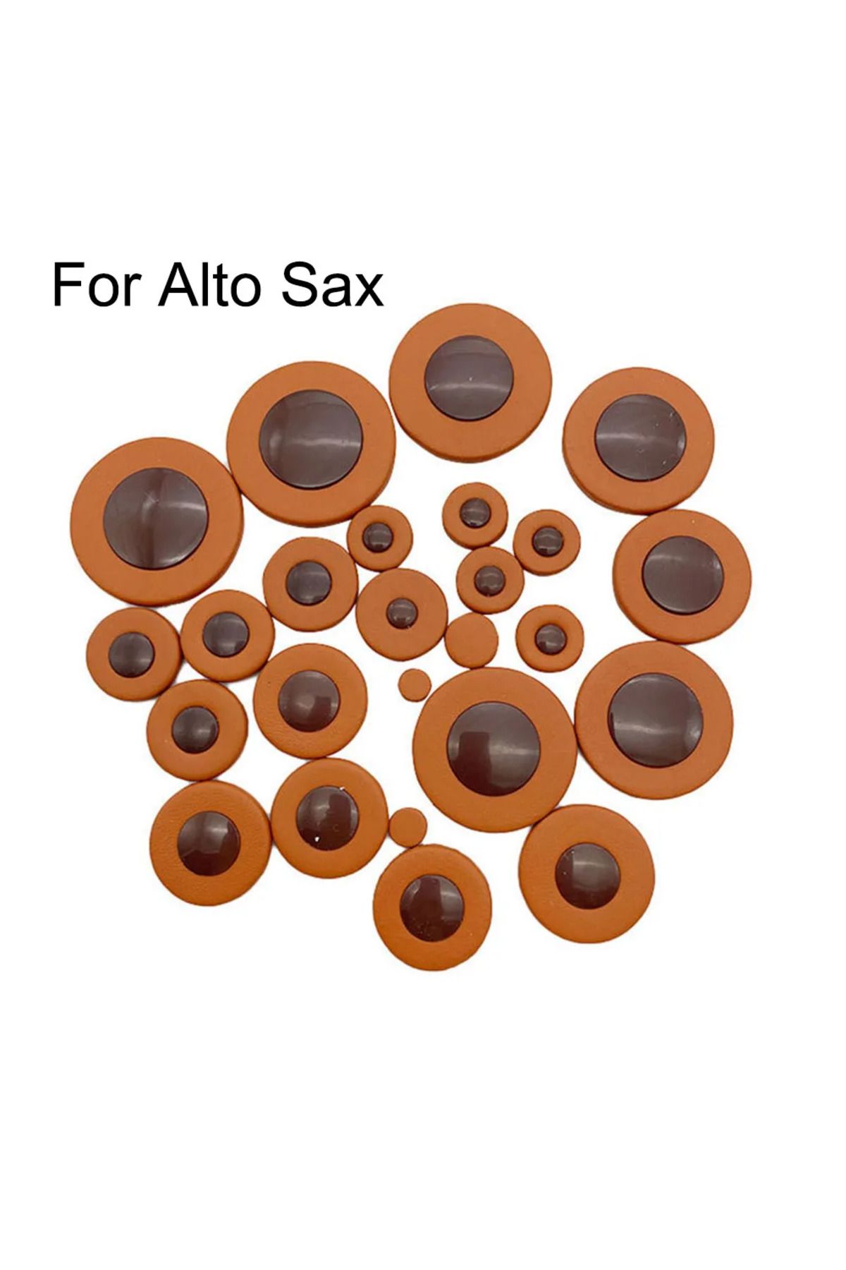 Choice-25pcs 25PCS Alto Sax Leather Pads 14Sizes Midrange Saxophone Hole Pad Replacement Woodwind Instrumen 1