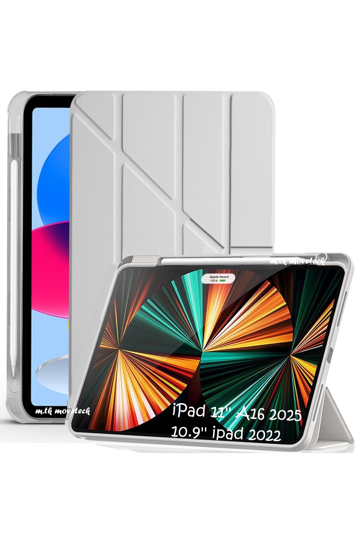 m.tk moveteck-iPad 11 (A16) 2025 10Th Generation 10.9 Compatible Case Soft with Pen Compartment Smart Sleep Mode A3354 A3355 1
