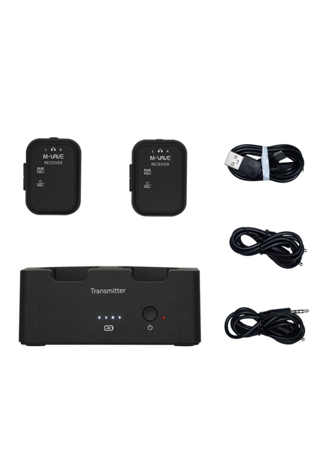 Choice-one set M-VAVE WP-12 2.4G Wireless Earphone Monitor System,Rechargeable Transmitter 2 Receivers With 1