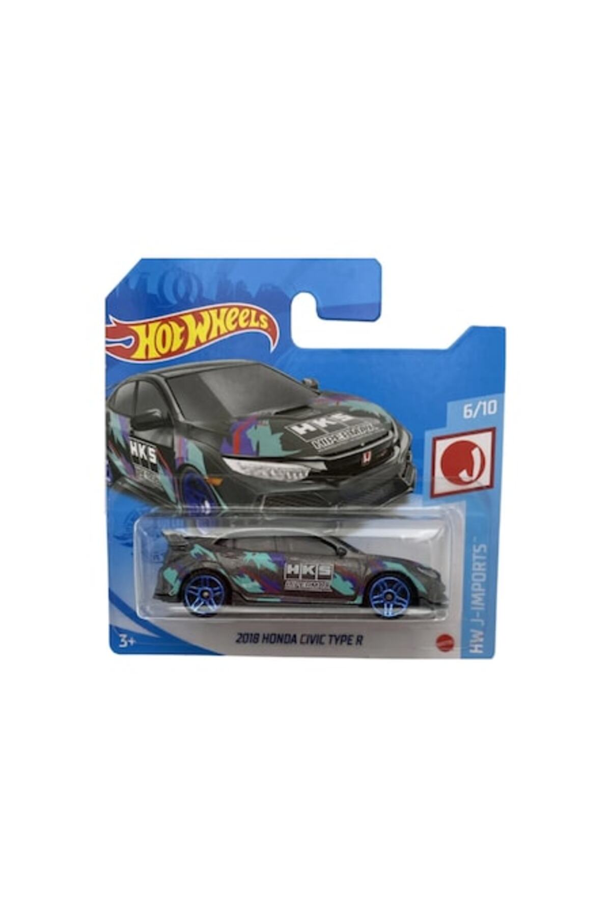 Masinuta Metalica Hot Wheels 2018 Honda Civic Type R - HKS, Colectia 2021, Gri, 1:64