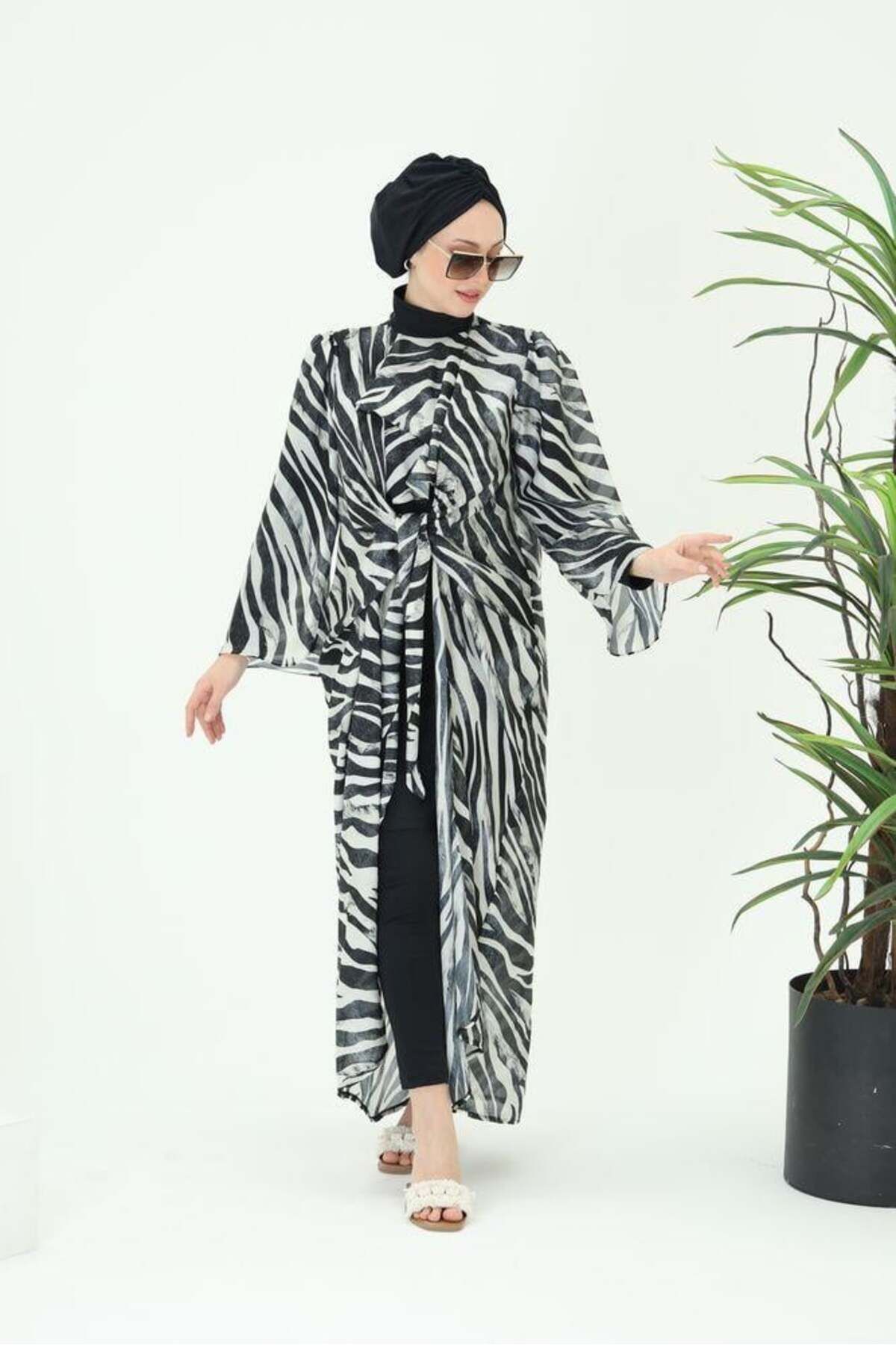 NS TASARIM MAYO-Laura Zebra Pattern Pareo 1