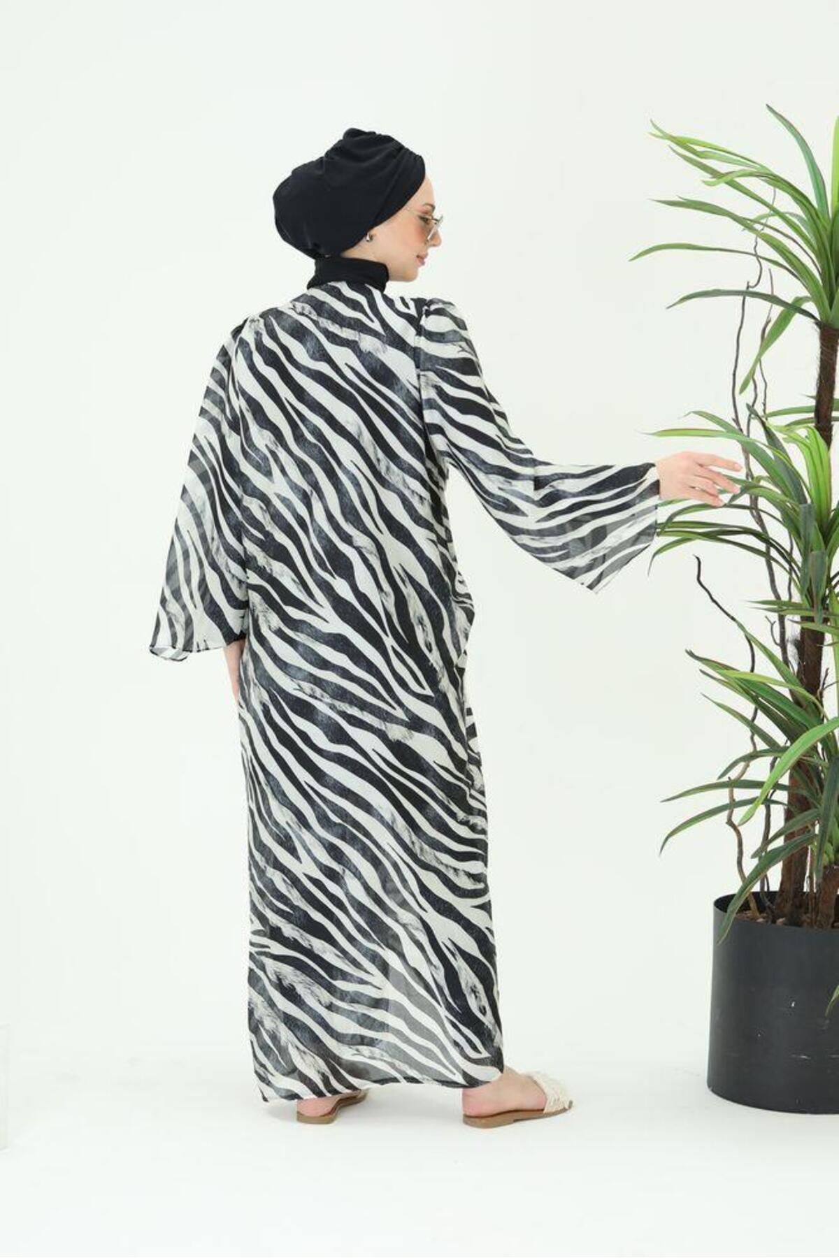 NS TASARIM MAYO-Laura Zebra Pattern Pareo 4