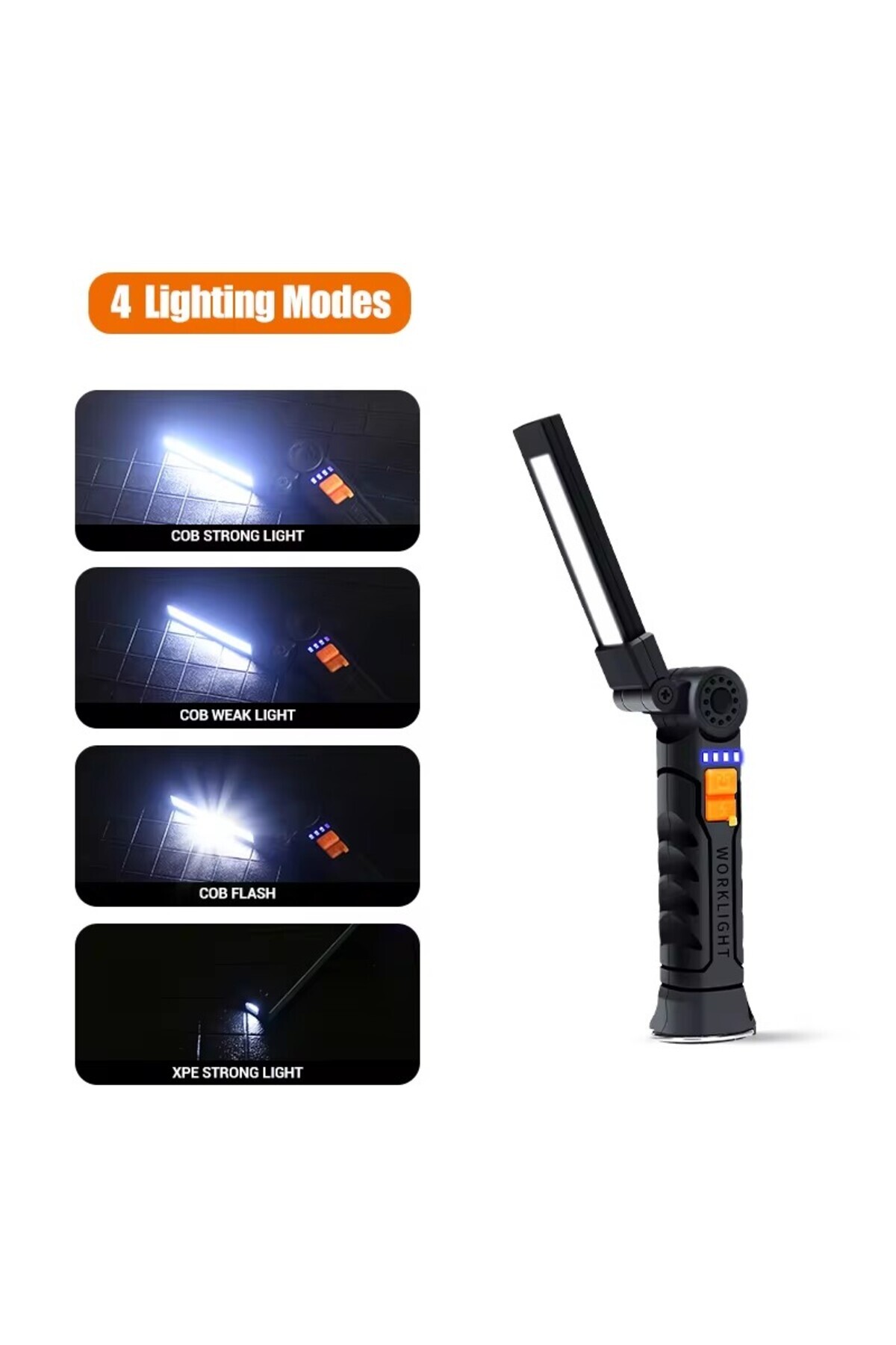 Choice1-Built in battery G51 Folding COB XPE LED Work Light Flashlight USB Rechargeable Torch Magnetic Base 1
