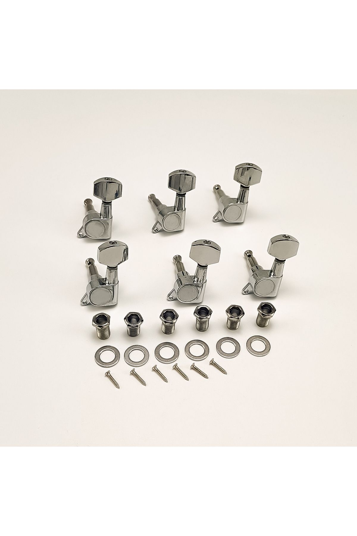 Choice-Silver 6L 6pcs Sealed Guitar String Pegs Locking Tuners 3L3R Tuning Pegs String Tuner Acoustic Guita 1