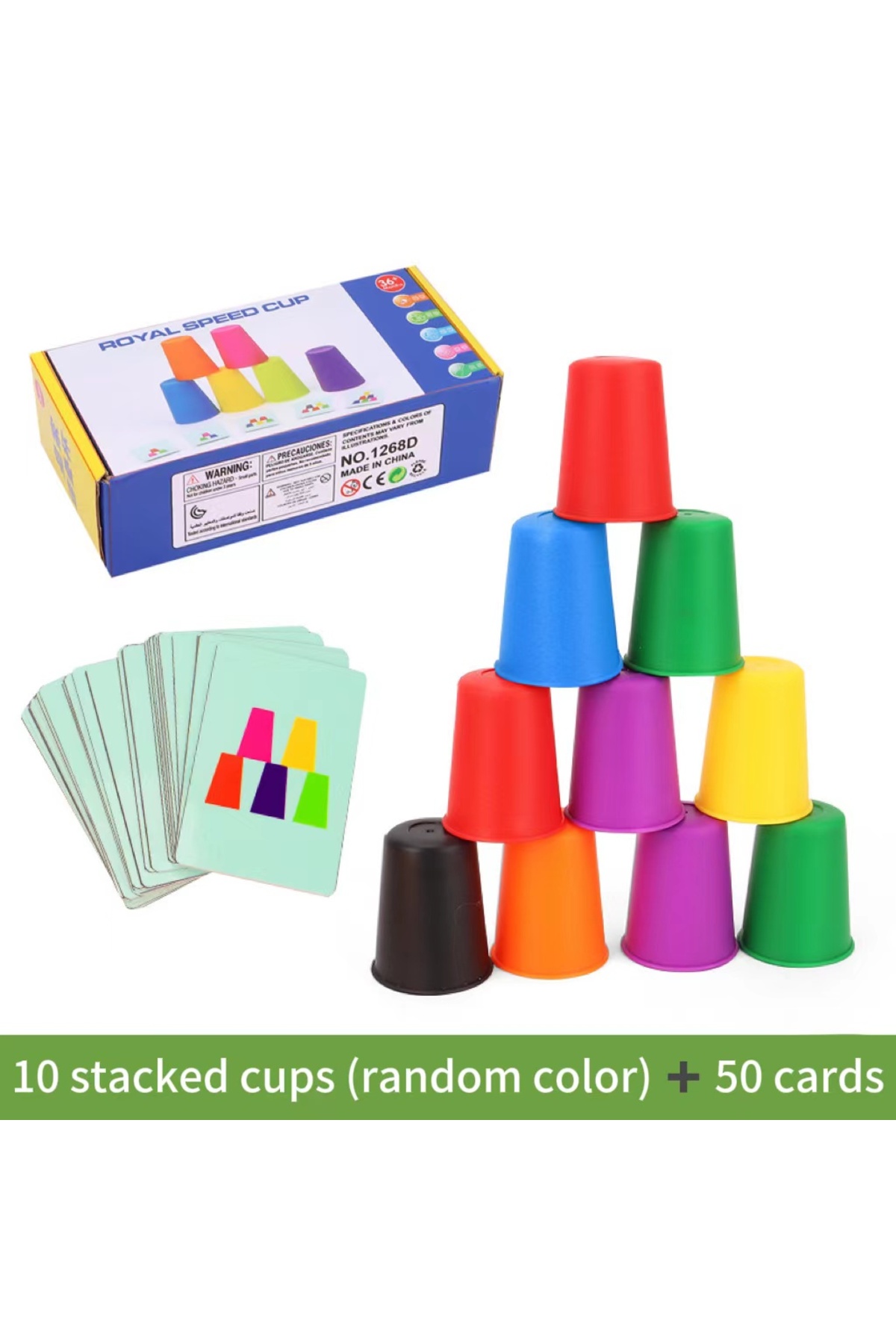 بازی مینی استک کاپ مونته‌سوری چندرنگ با کارت، آموزشی، فکری، روشنفکری، رنگ