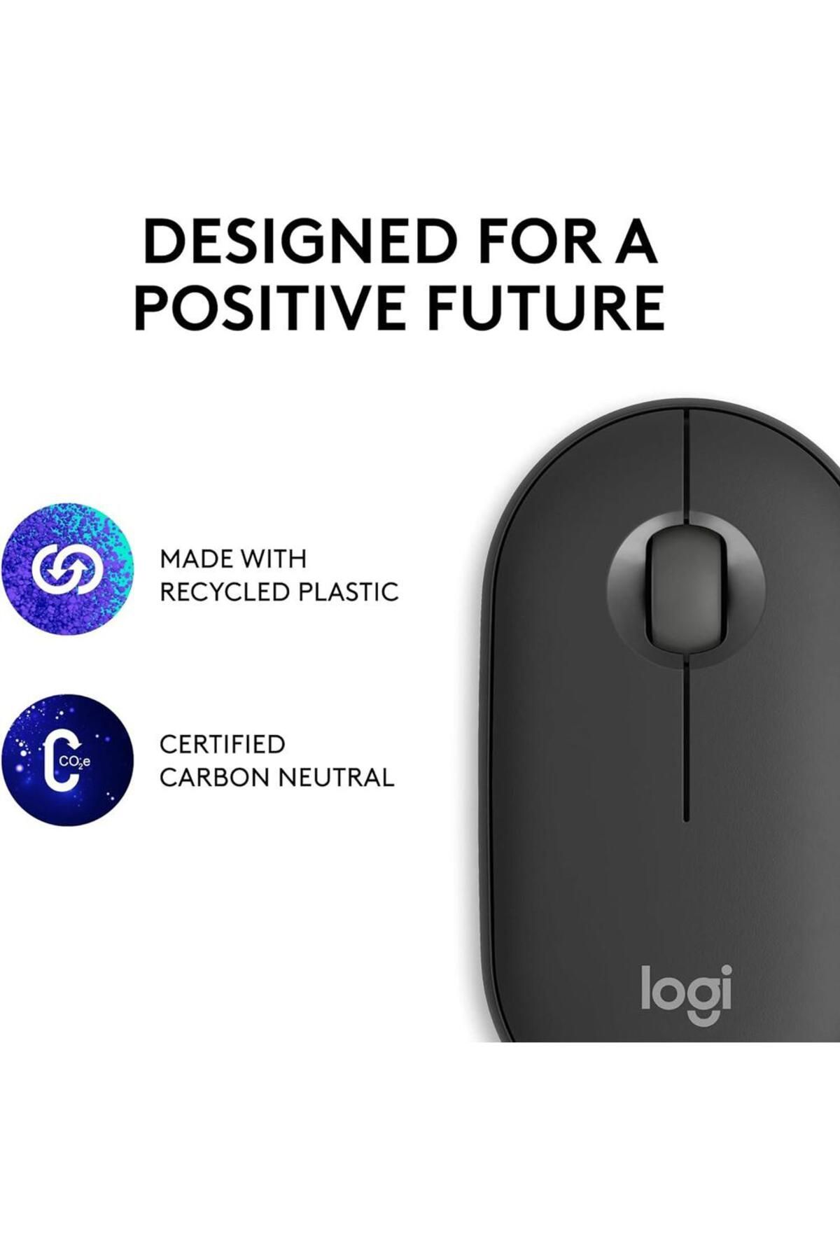 logitech-ماوس Pebble Mouse 2 M350s Slim Bluetooth Wireless Mouse Graphite 4