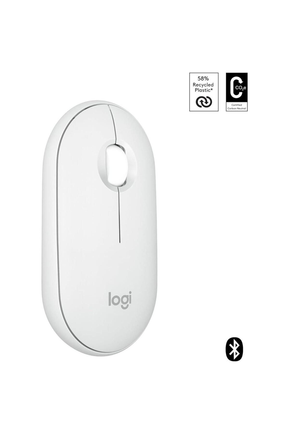 logitech-ماوس بيبل ماوس 2 M350s رفيع لاسلكي بتقنية البلوتوث باللون الأبيض 2