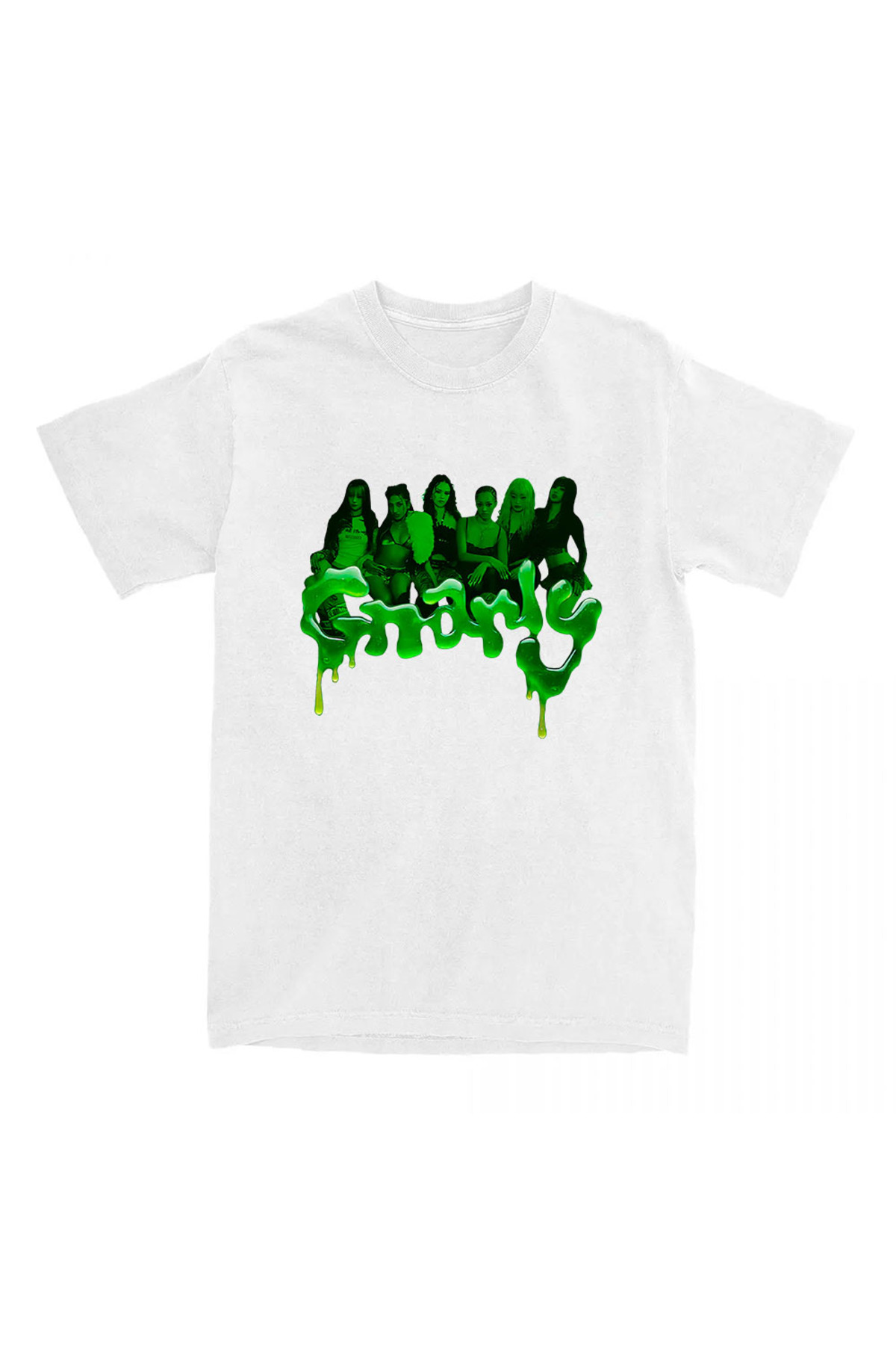 Tarzsokak Beyaz Gnarly Camiseta Tee Katseye Kore Bant Yaz O-boyun