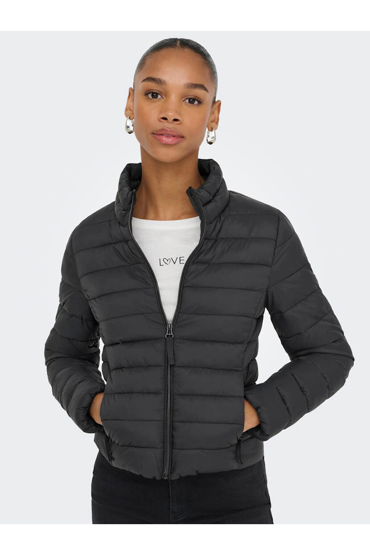 ONLY  Onltahia Puffer Siyah Kadın Mont 15351967 - Görsel 6