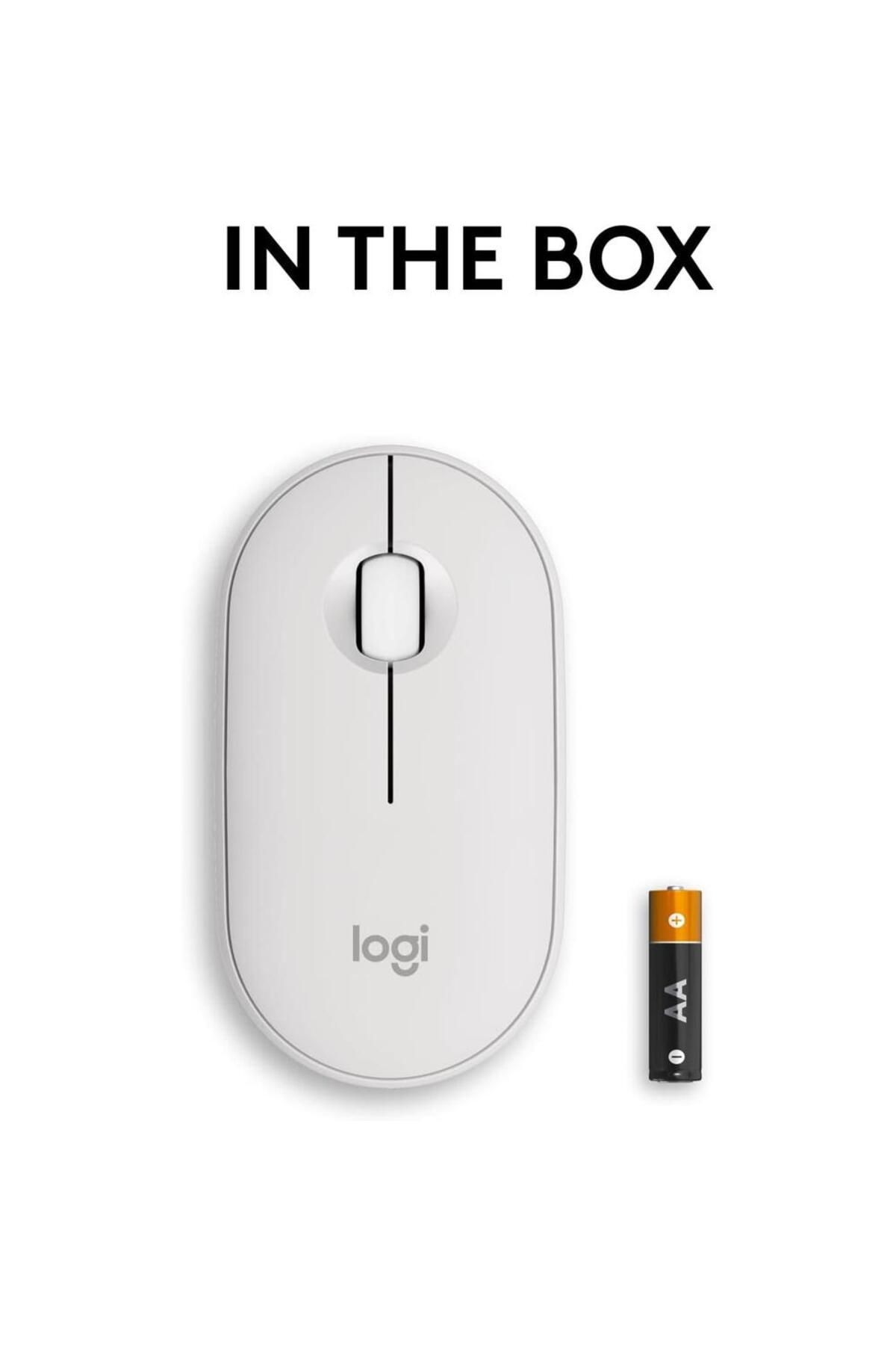 logitech-ماوس بيبل ماوس 2 M350s رفيع لاسلكي بتقنية البلوتوث باللون الأبيض 3