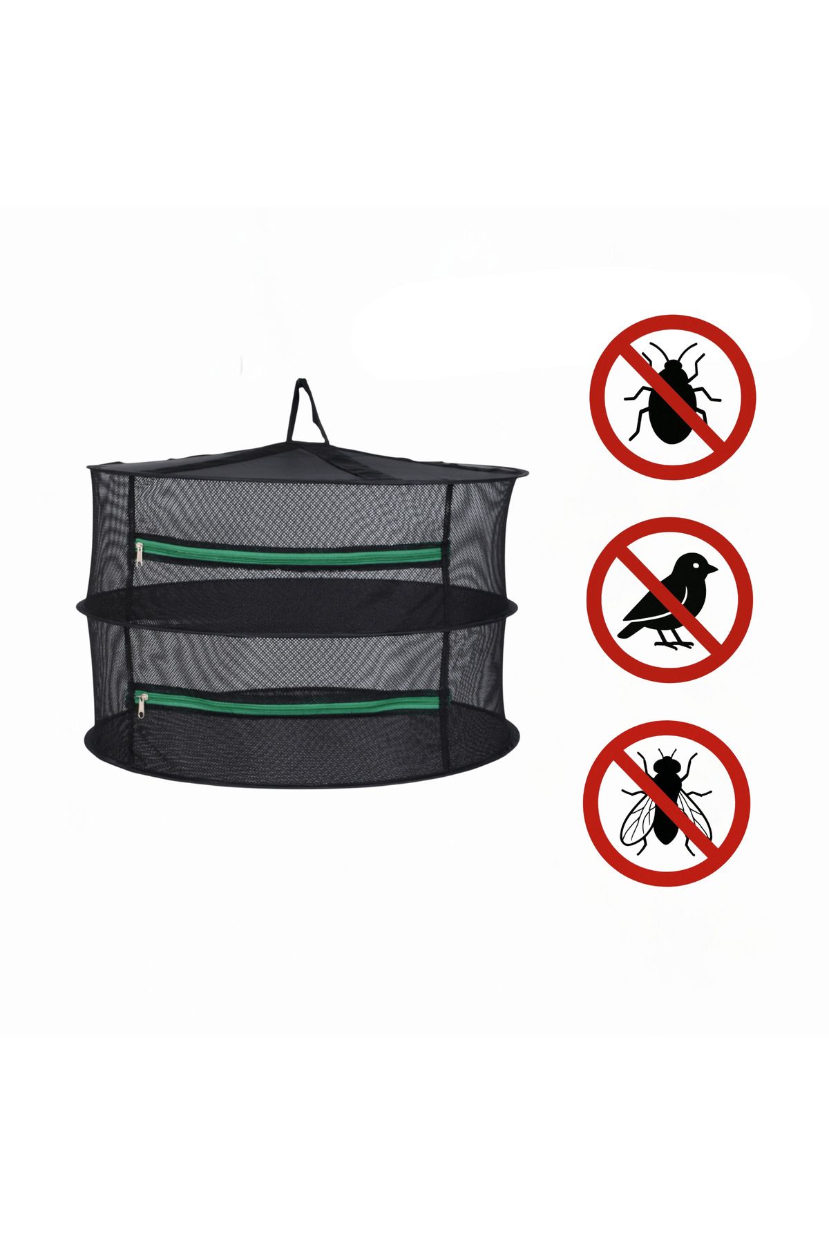 ULZKA-Luxury 2 Layer Zippered Fruit and Vegetable Drying Net |   Foldable Fruit Vegetable Natural Drying Basket 3