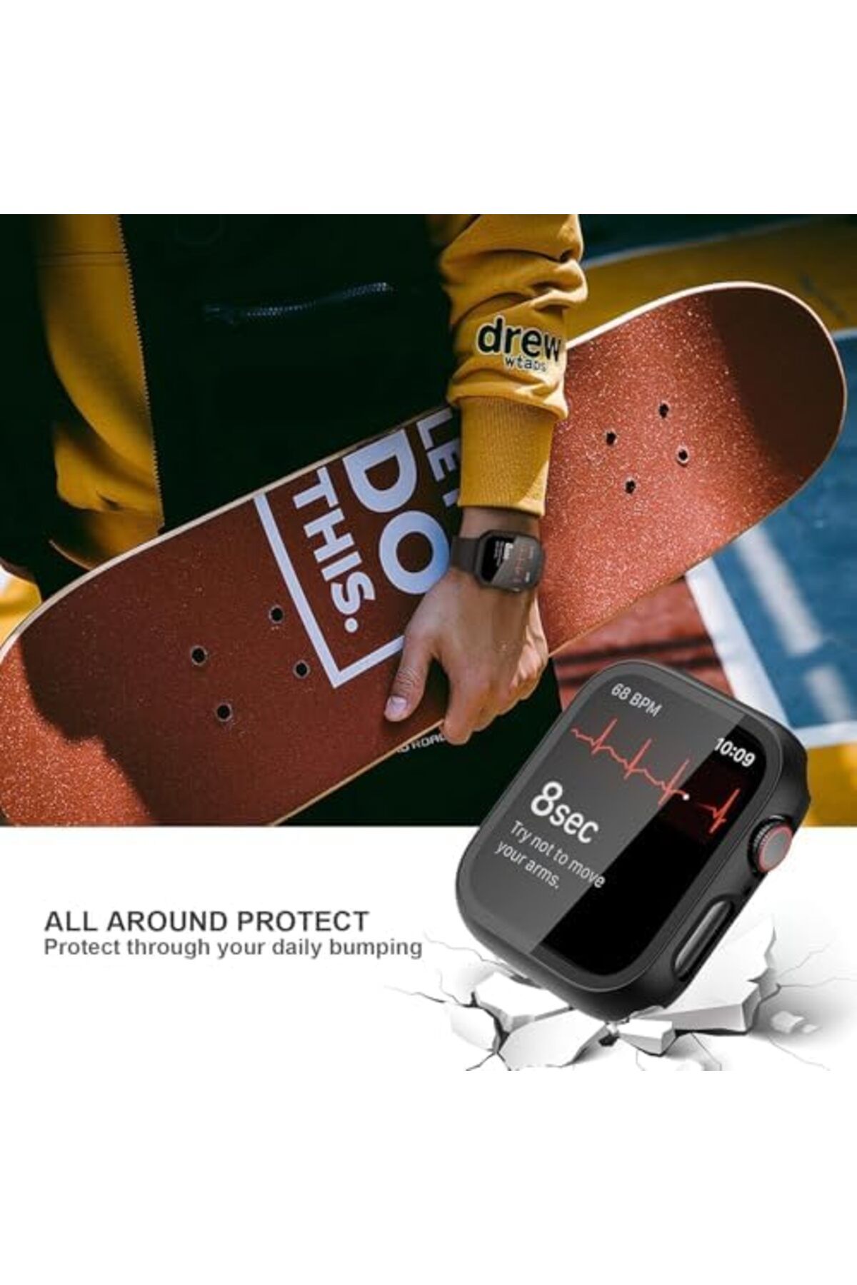 Shopi-جراب حماية من MUNTAQI مع واقي شاشة من الزجاج المقوى لساعة Apple Watch Series 3/2/1 مقاس 42 مم 7