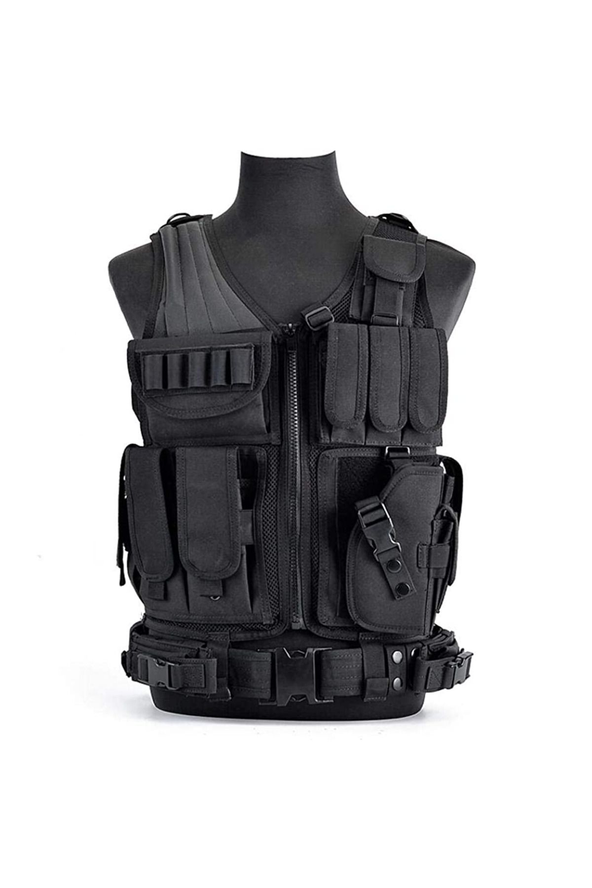 Hipolar-Tactical Vest, Adjustable to All Sizes, Multifunctional, Security Guard Agents, Black 1