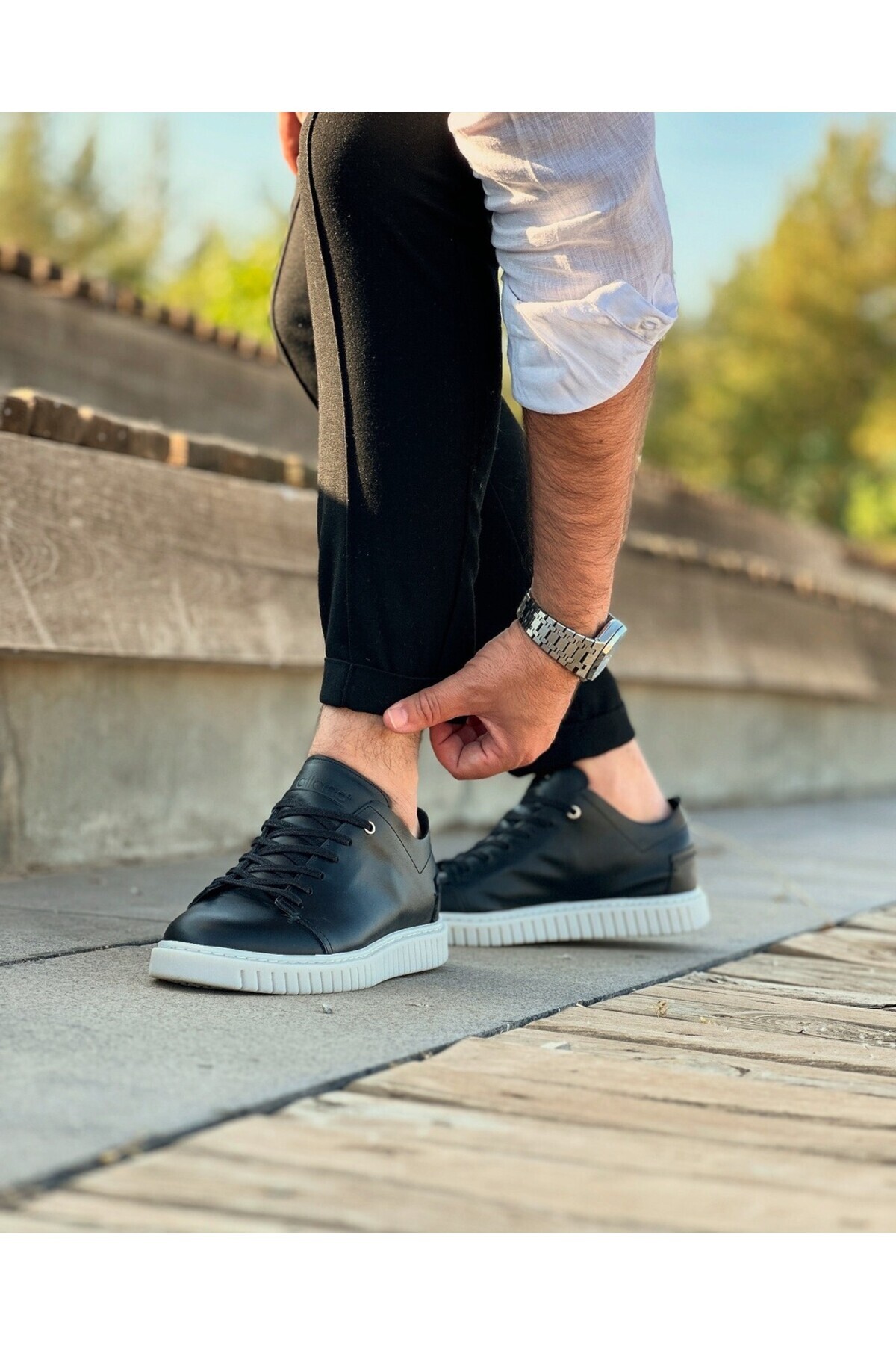 ایتالیانو آیاکابی کفش کتانی مردانه چرم اصل سمدو، مناسب برای استفاده روزمره