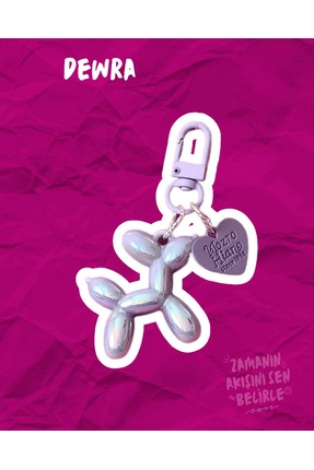 Dewra project Mor Hologram Sevimli Balon Köpek Çanta Charm