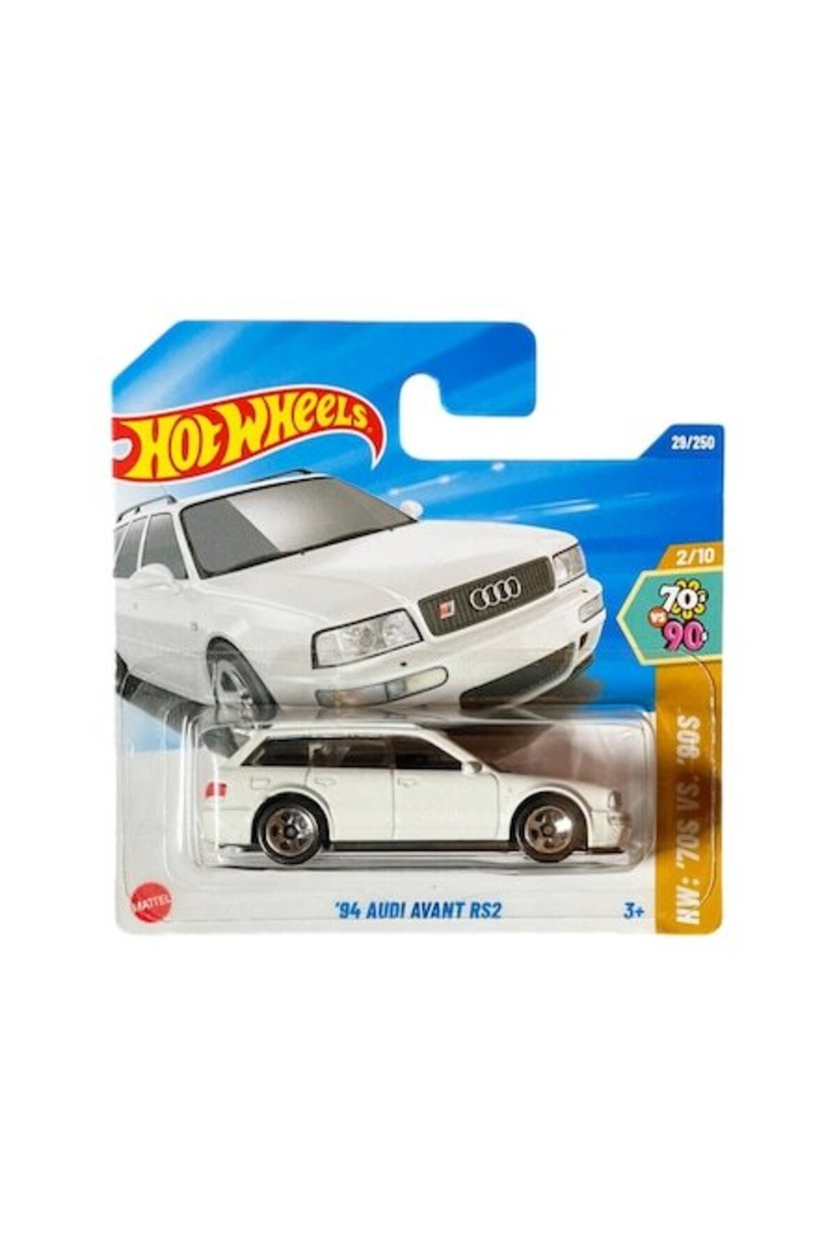 Masinuta Hot Wheels Audi Avant RS2 '94, alb, 1:64 - model 2025