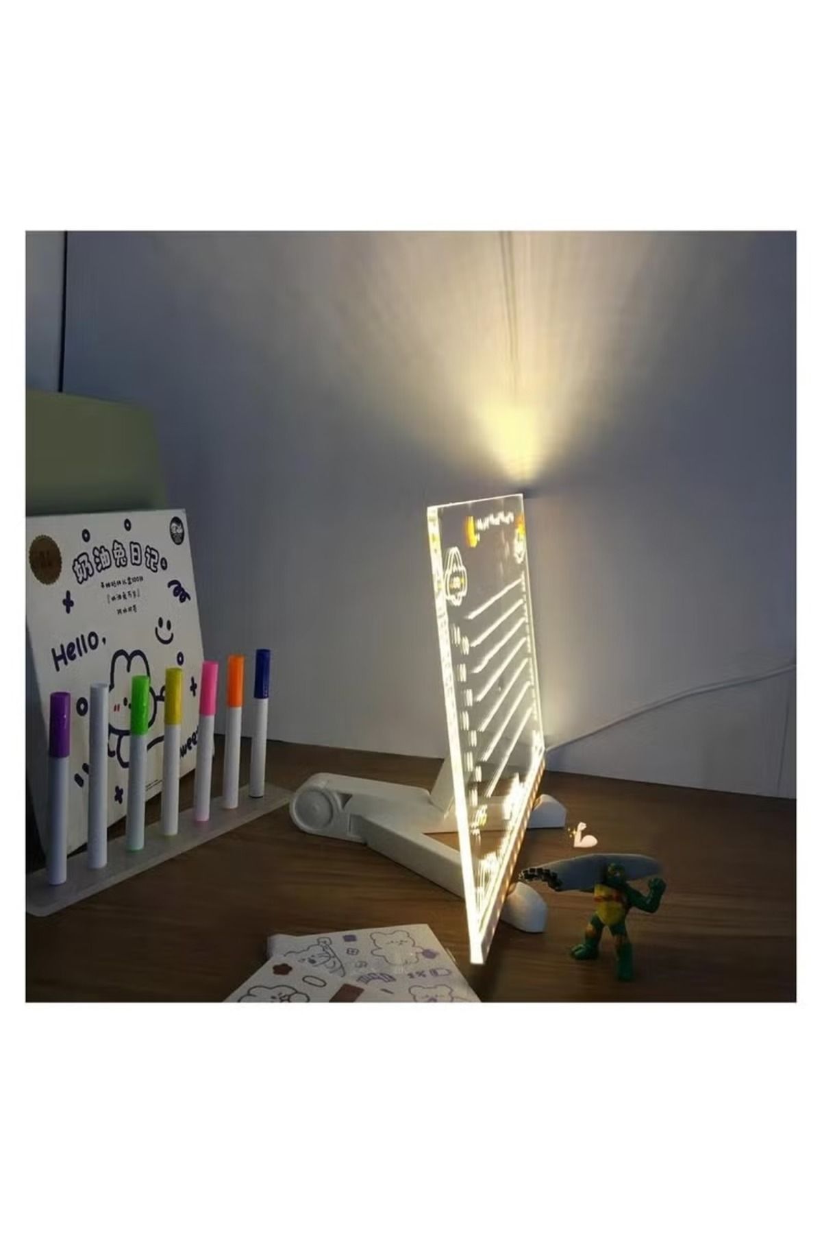 Toybox-لوحة ملاحظات LED مع ألوان لوحة أكريليك قابلة للمسح الجاف مع إضاءة DIY لوحة قابلة للمسح الجاف المضيئة 4
