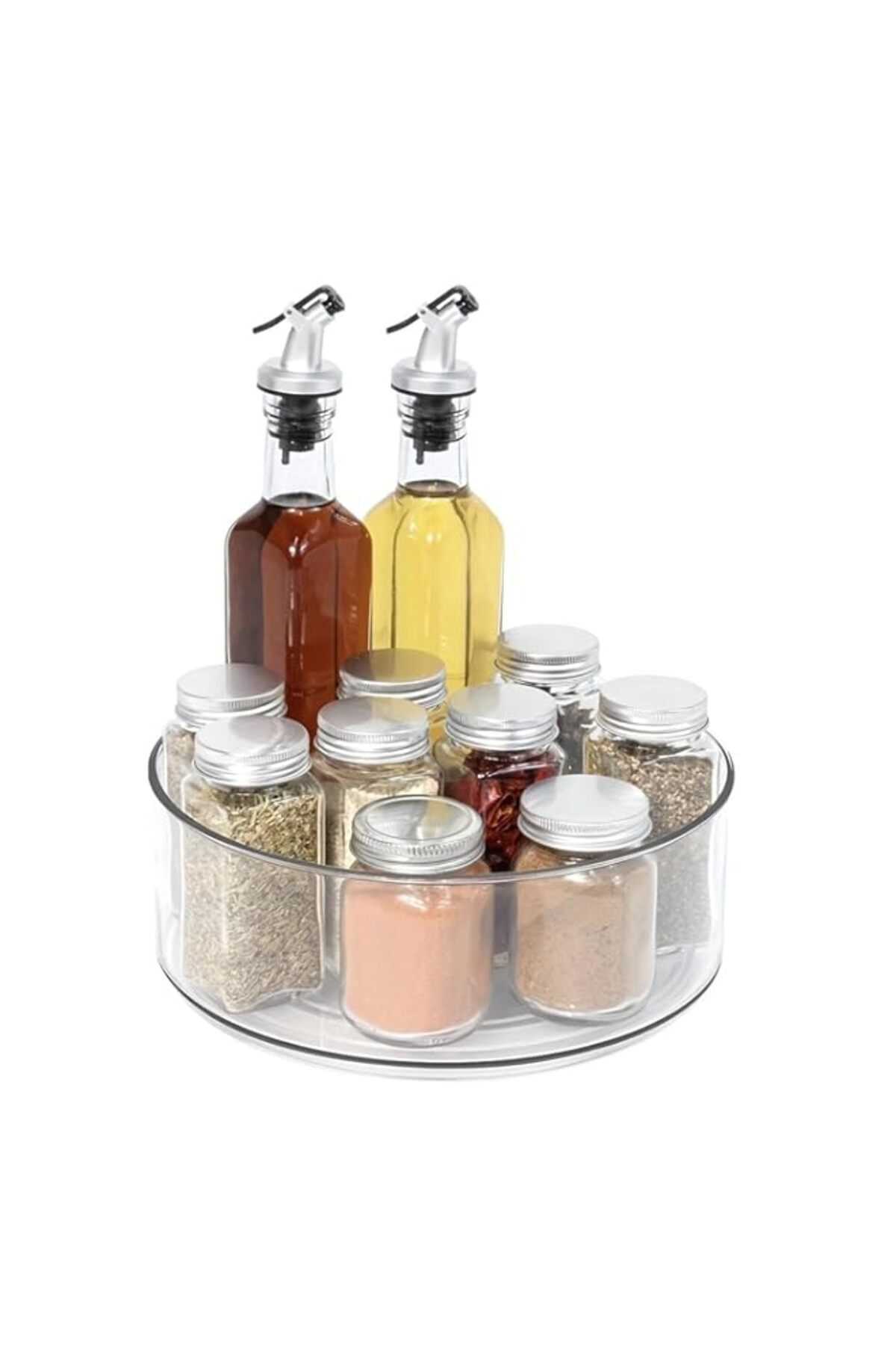 Generic-Truly-life Clear Lazy Susan Organizer,360° Rotating Spice Rack,Space Saving Turntable Food Storage 1