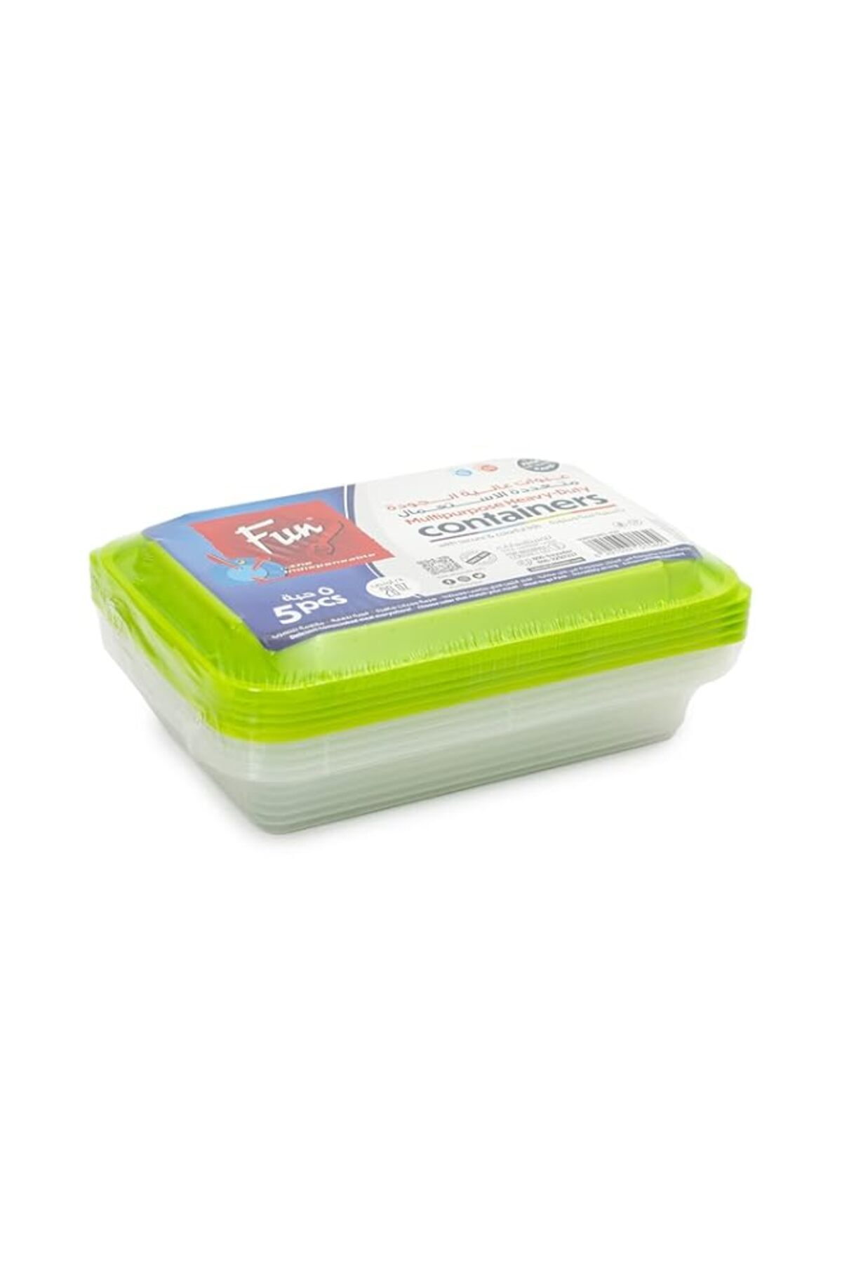 Generic-Fun Plastic Transparent Container with Olive Lid Storage Set 830ml, 5 Boxes Meal prep containers Pl 1