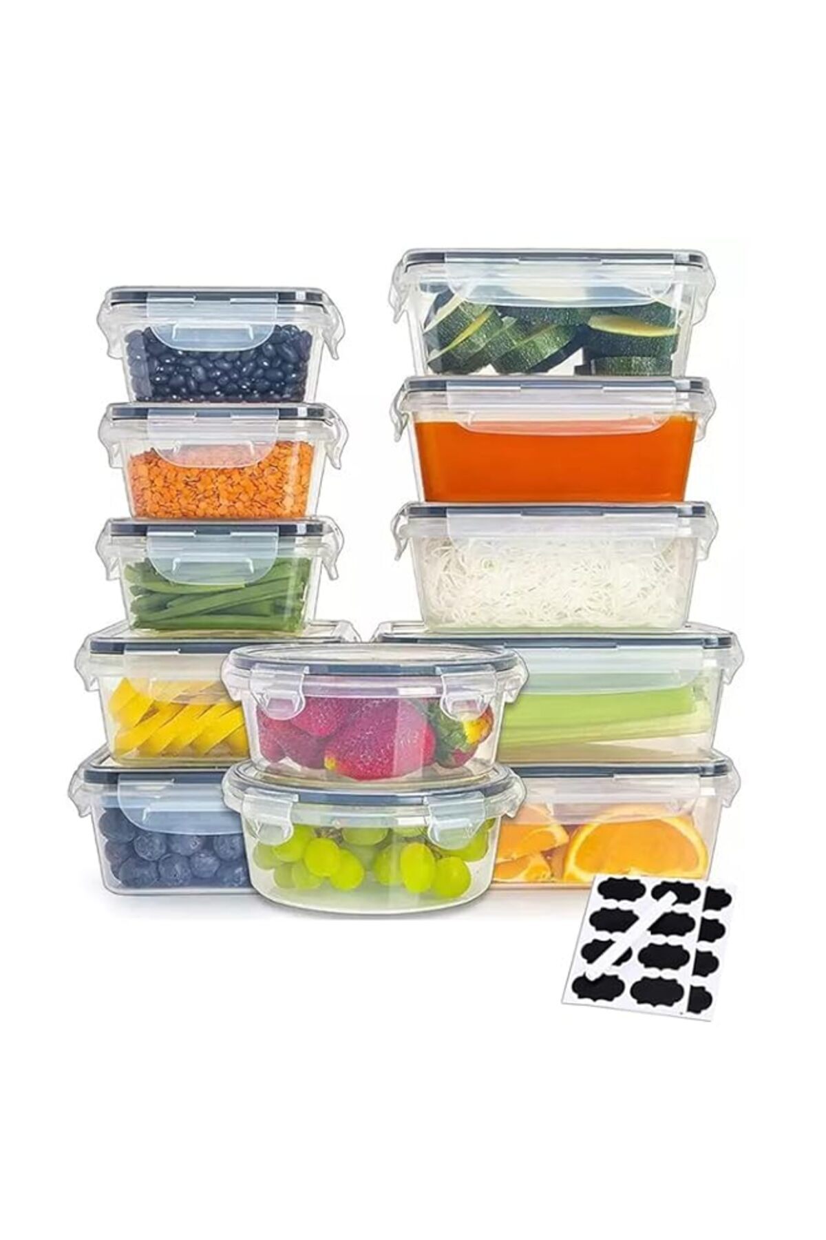 Generic-TYCOM Meal Prep Container, Airtight Food Storage Container Set of 12 pcs,Re-usable Plastic Food Con 1