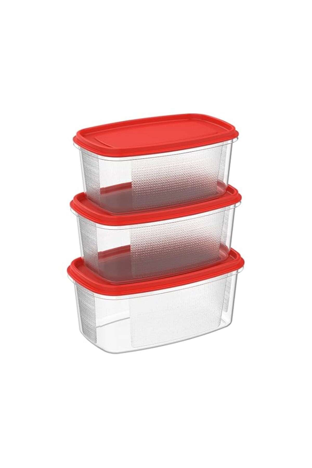 Generic-Cosmoplast Food Storage Pack Of 750 Ml, 1.5, 2.5, 4L Oval Containers, Red 1