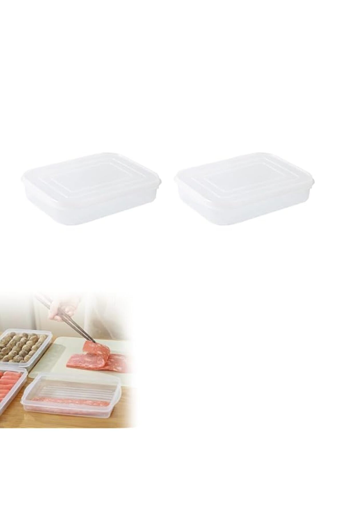 Generic-FDTY 2pcs bacon Storage Container with Lid, Leakproof Sealed Design, Stackable Refrigerator Organis 1