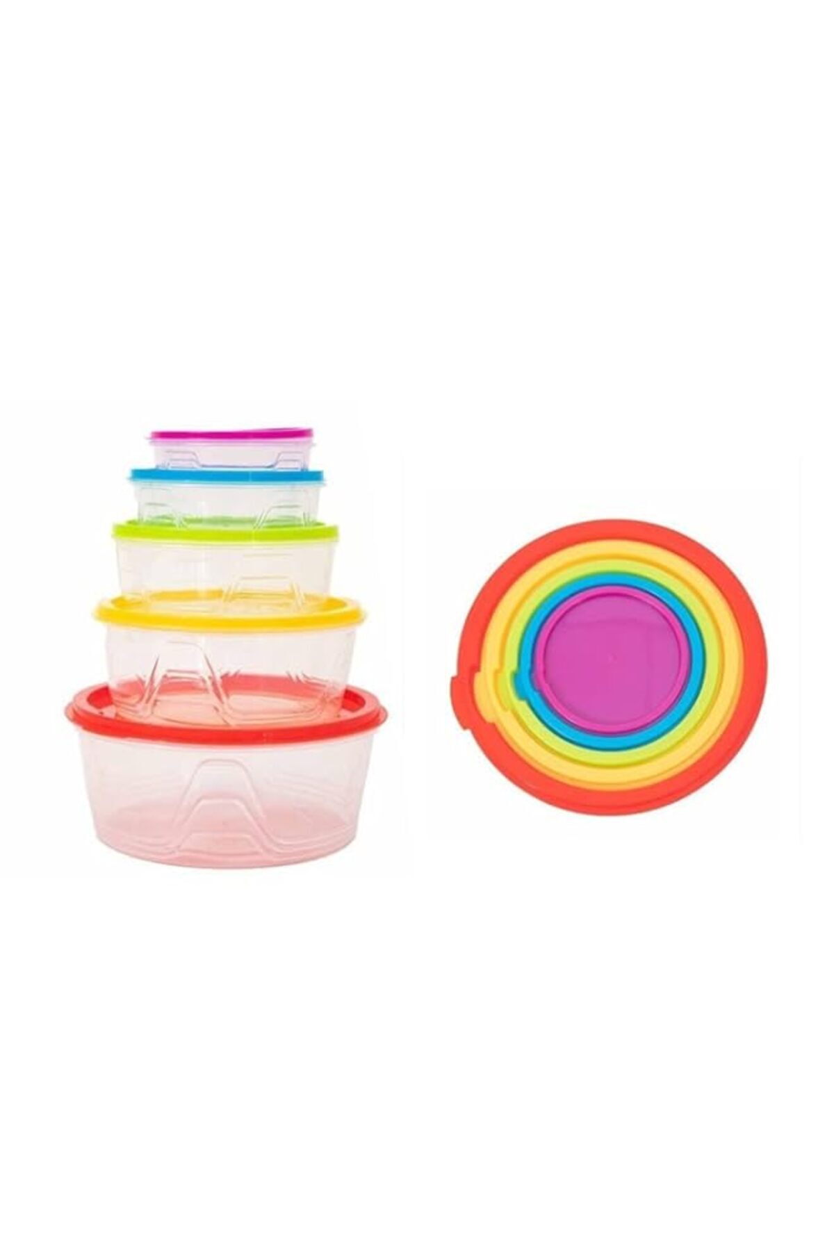 Generic-MARKQ Food Storage Container with Airtight Lids 5 Piece Plastic Stackable Tupperware Box for Leftov 1