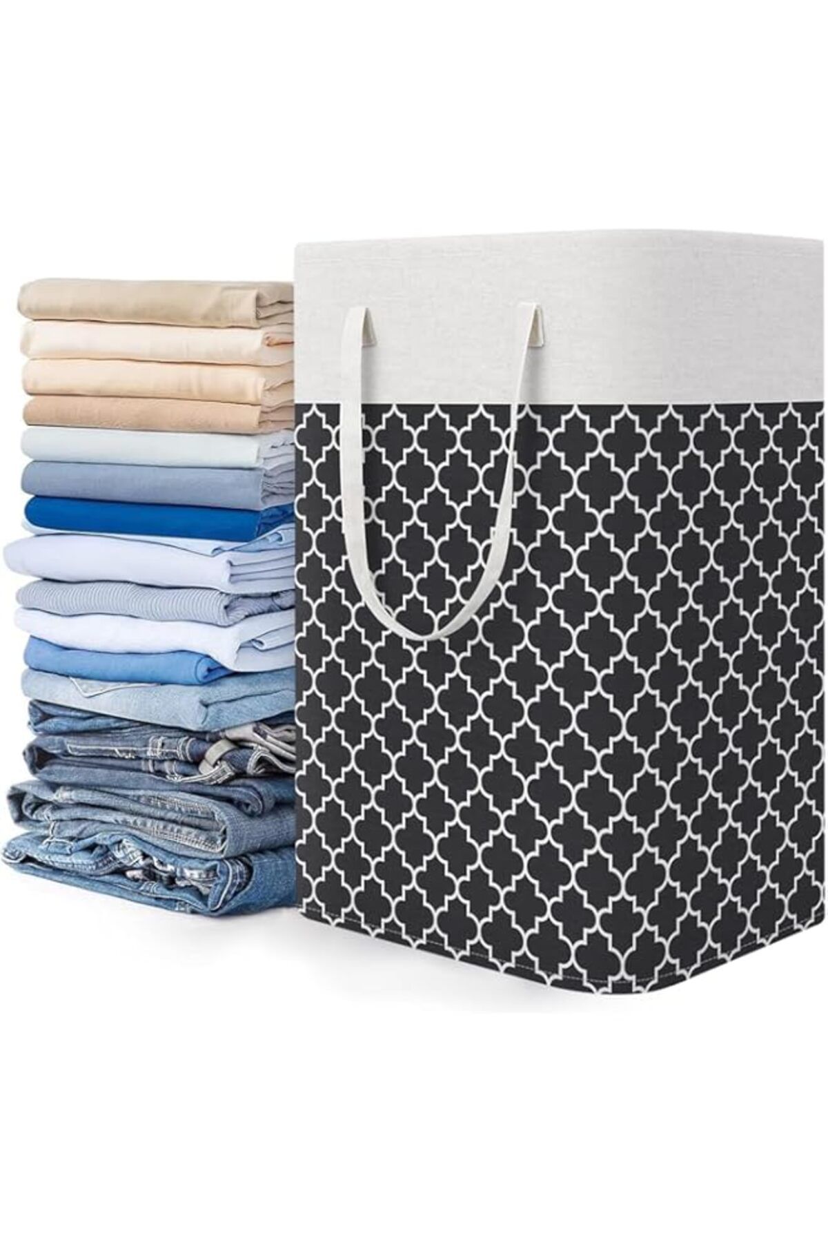 Generic-0TO1 TECH 75L Laundry Basket - Large Foldable Hamper with Long Reinforced Handles, Waterproof Frees 1
