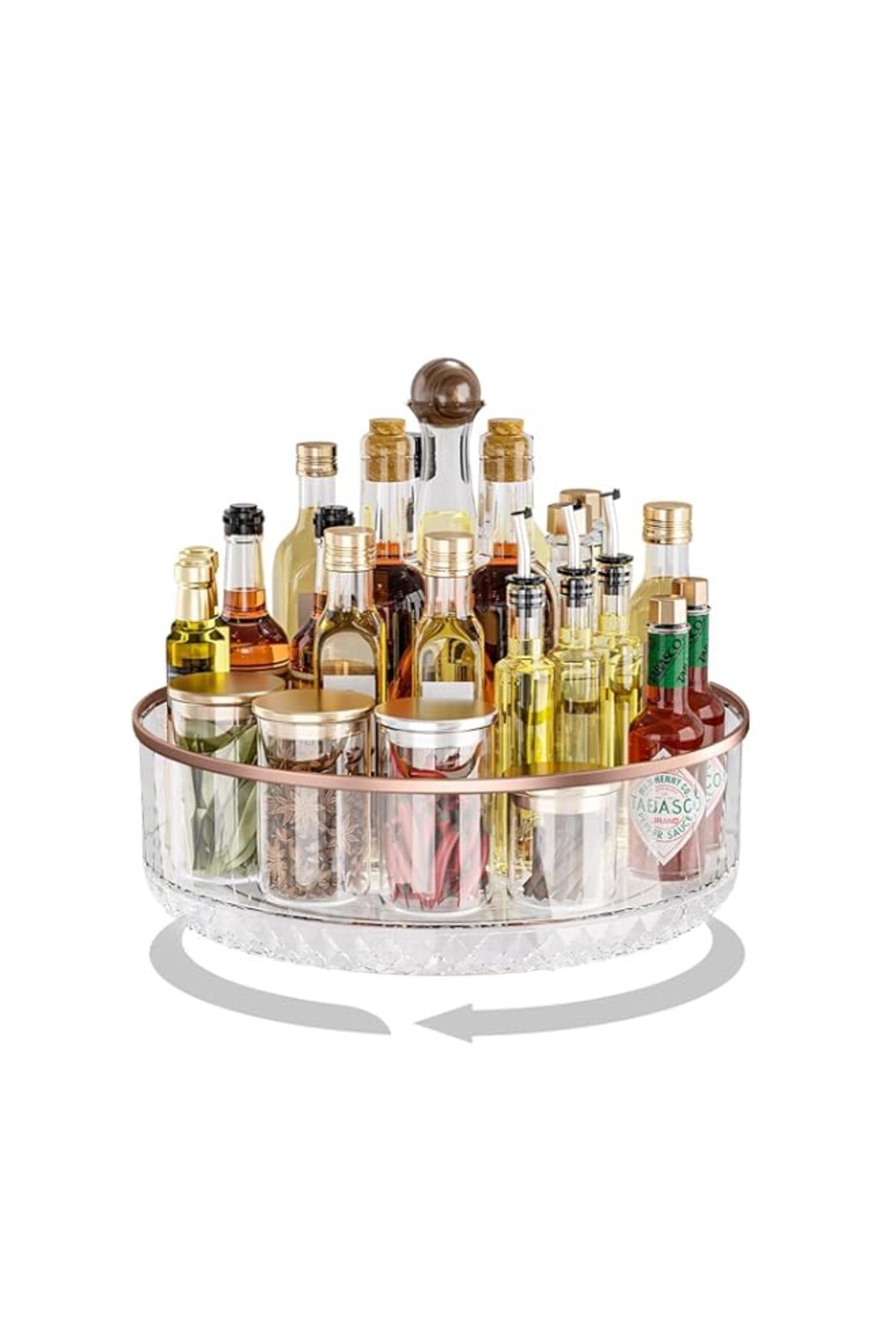 Generic-Baytion Lazy Susan Organizer PET Transparent Rotating Turntable Organization and Storage Container, 1