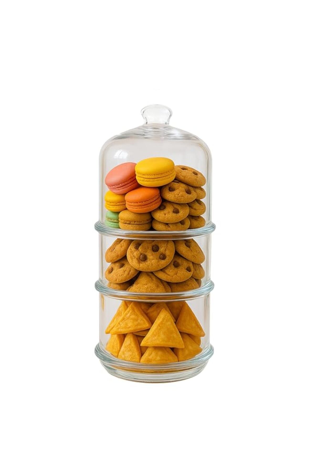 Generic-ums 3-Tier Glass Stackable Jar - Clear Apothecary Jars with Lid - Storage Container and Organizer f 1