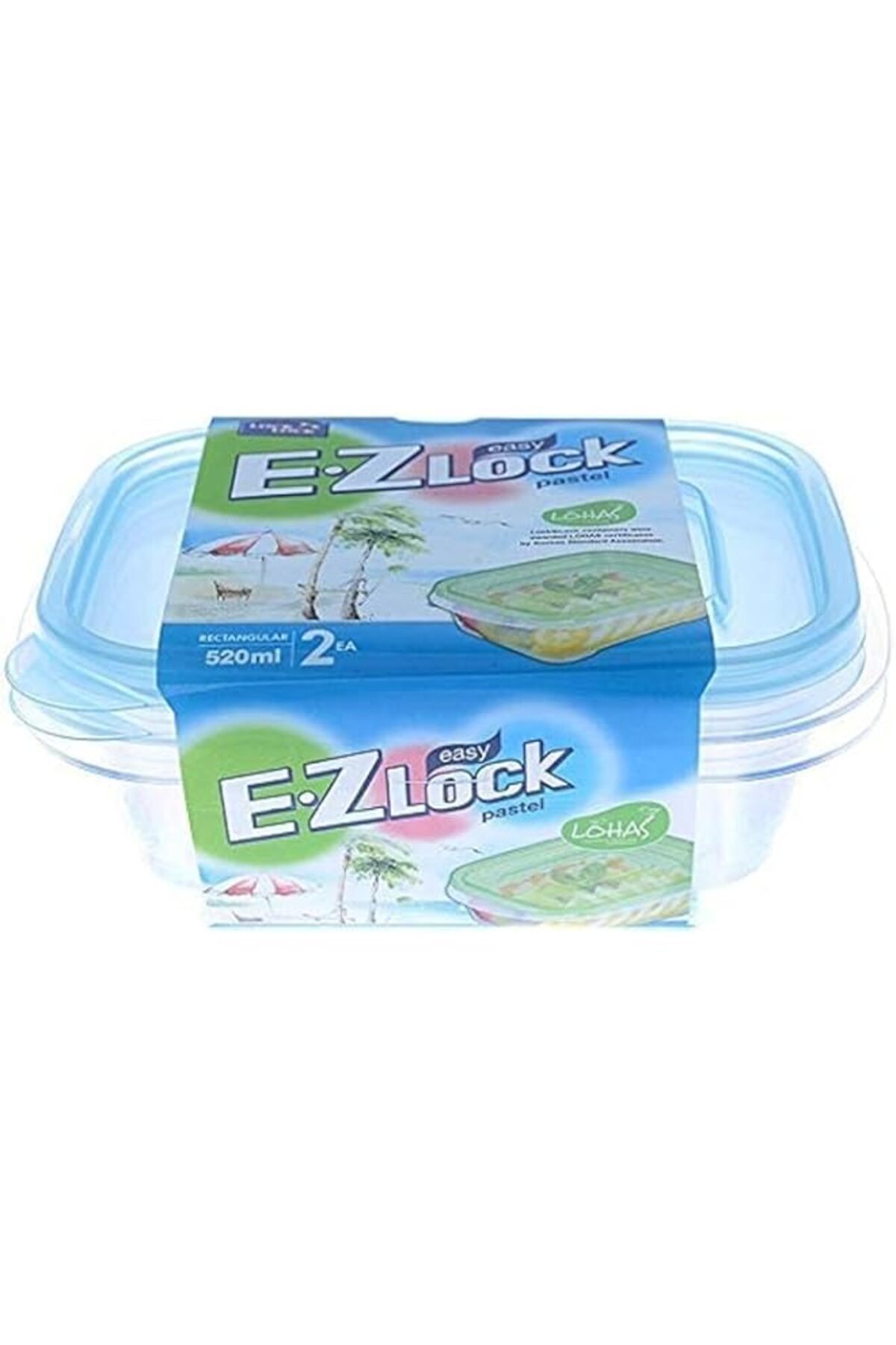 Generic-Locknlock Ez Lock Pastel Rectangularâ Container, Set Of 2 Piece - Blue Hle6300W 1