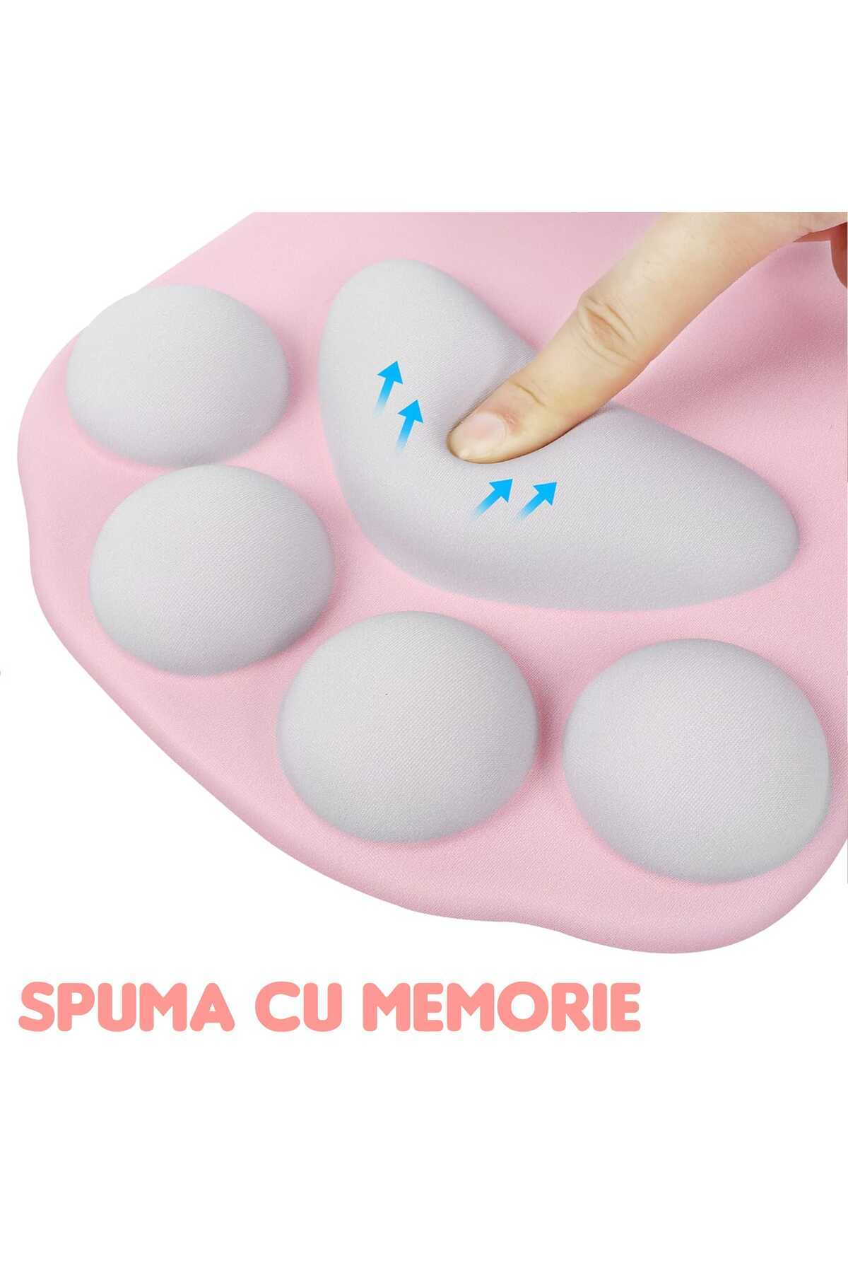 Timebox-Ergonomic mousepad, memory foam for wrist support with Wrist Rest mouse, Anti-slip base, Pink 3