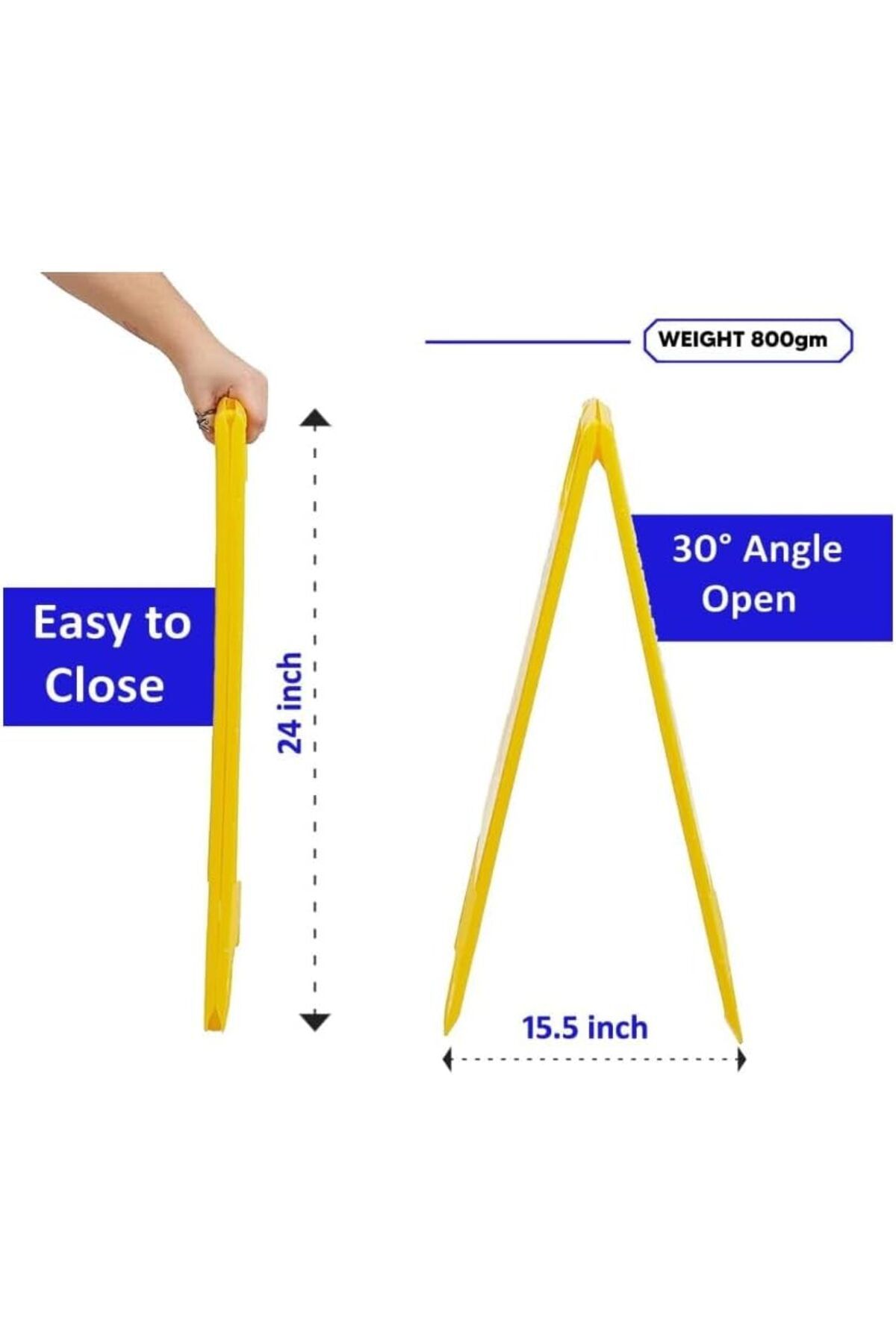 Generic-Caution Work in Progress Safety Sign, A-Frame Floor Stand, Yellow Plastic Warning Sign 2
