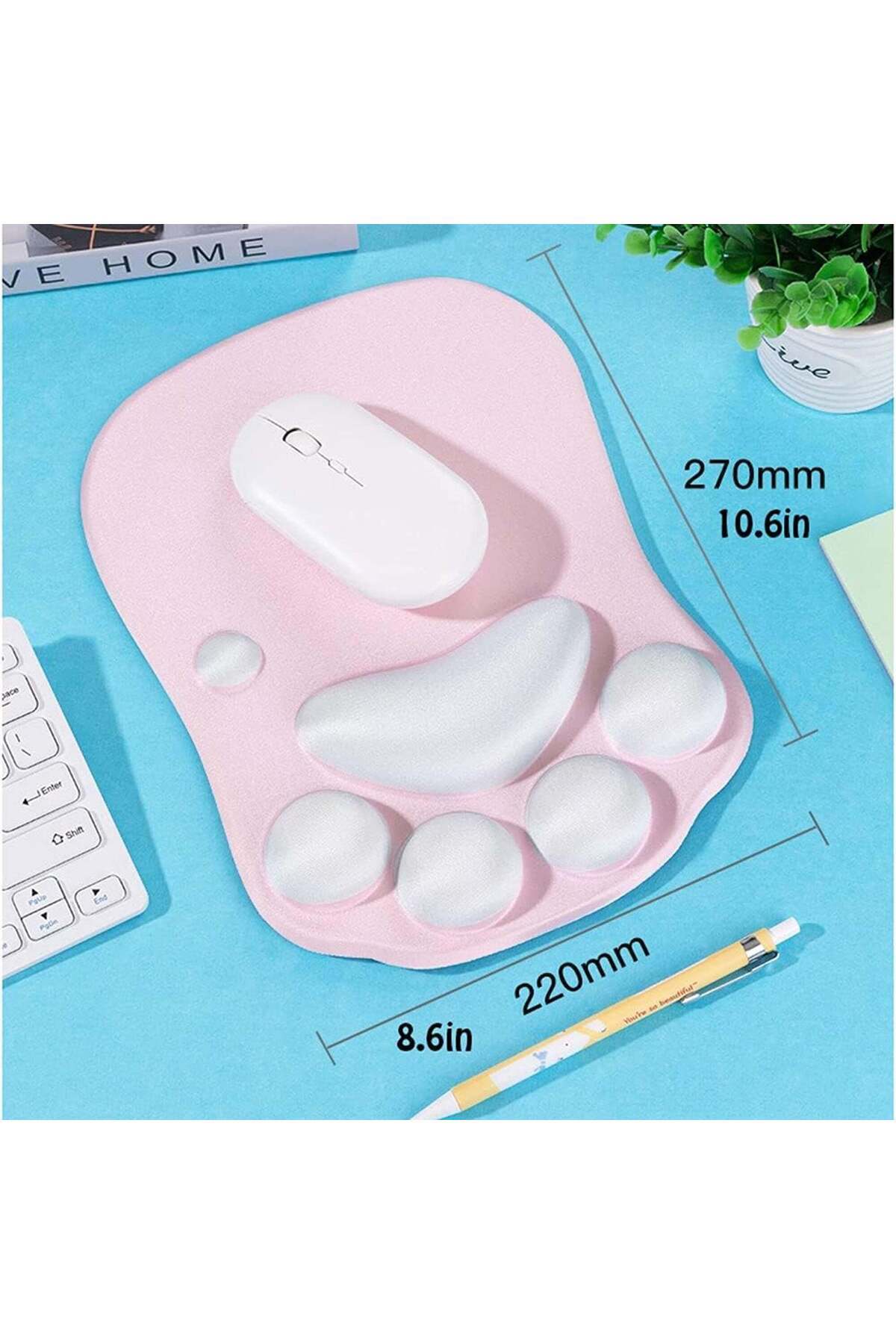 Timebox-Ergonomic mousepad, memory foam for wrist support with Wrist Rest mouse, Anti-slip base, Pink 6