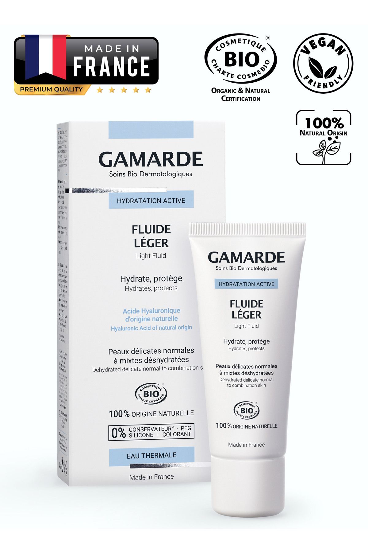 Gamarde-Light Hydrating Face Fluid with Hyaluronic Acid & Argan Oil Non-Greasy Vegan Moisturizer 40ml 3