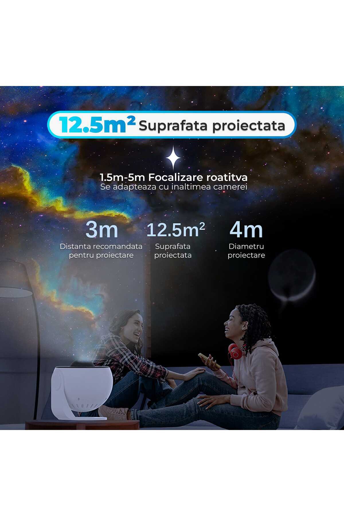 Timebox-Star projector night light with phone app, galaxies for the camera, compatible with Google Assistant 7