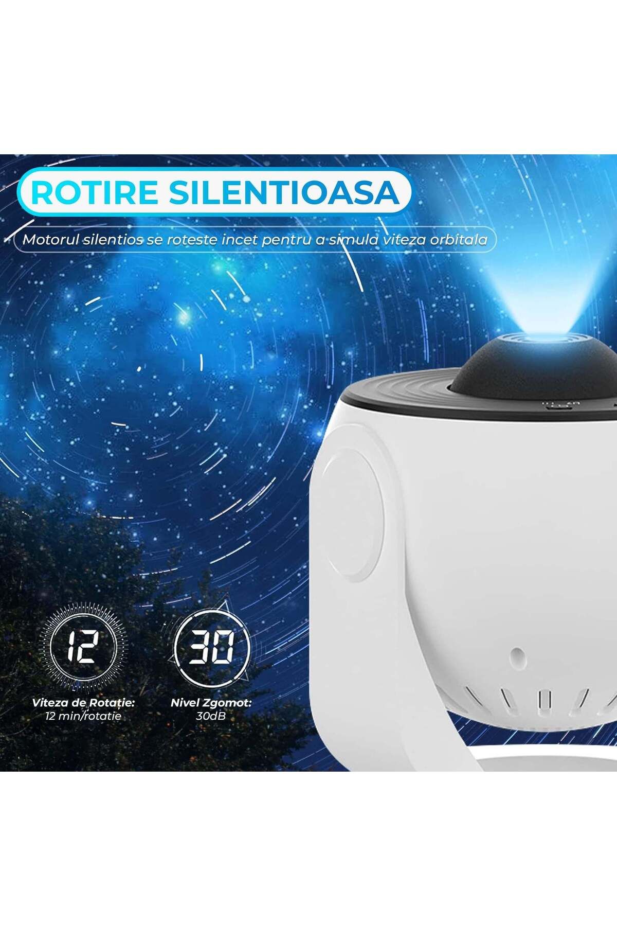 Timebox-Star projector night light with phone app, galaxies for the camera, compatible with Google Assistant 5