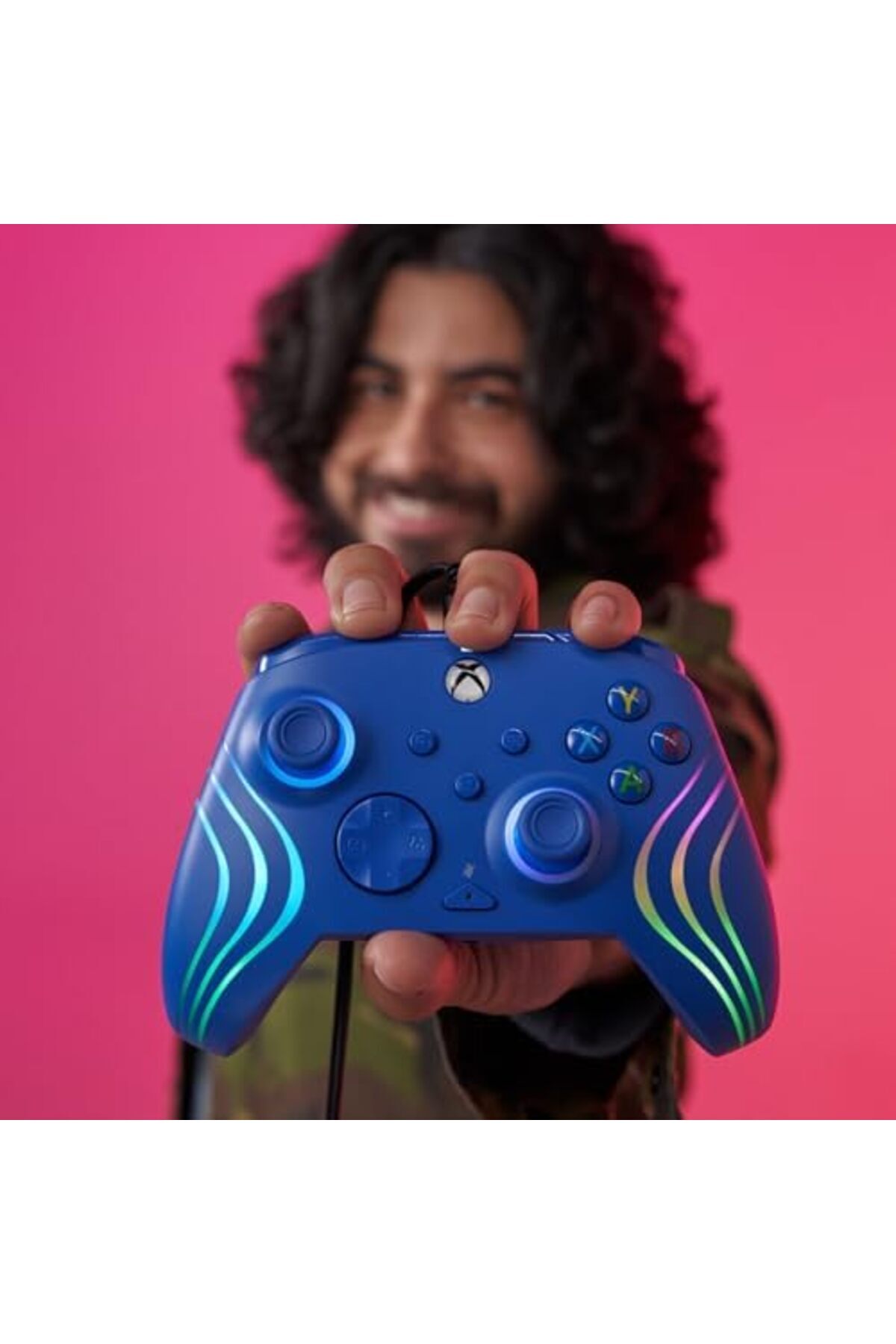 Pdp-Xbox Series X|S & PC Blue Afterglow Wave Wired Controller 7